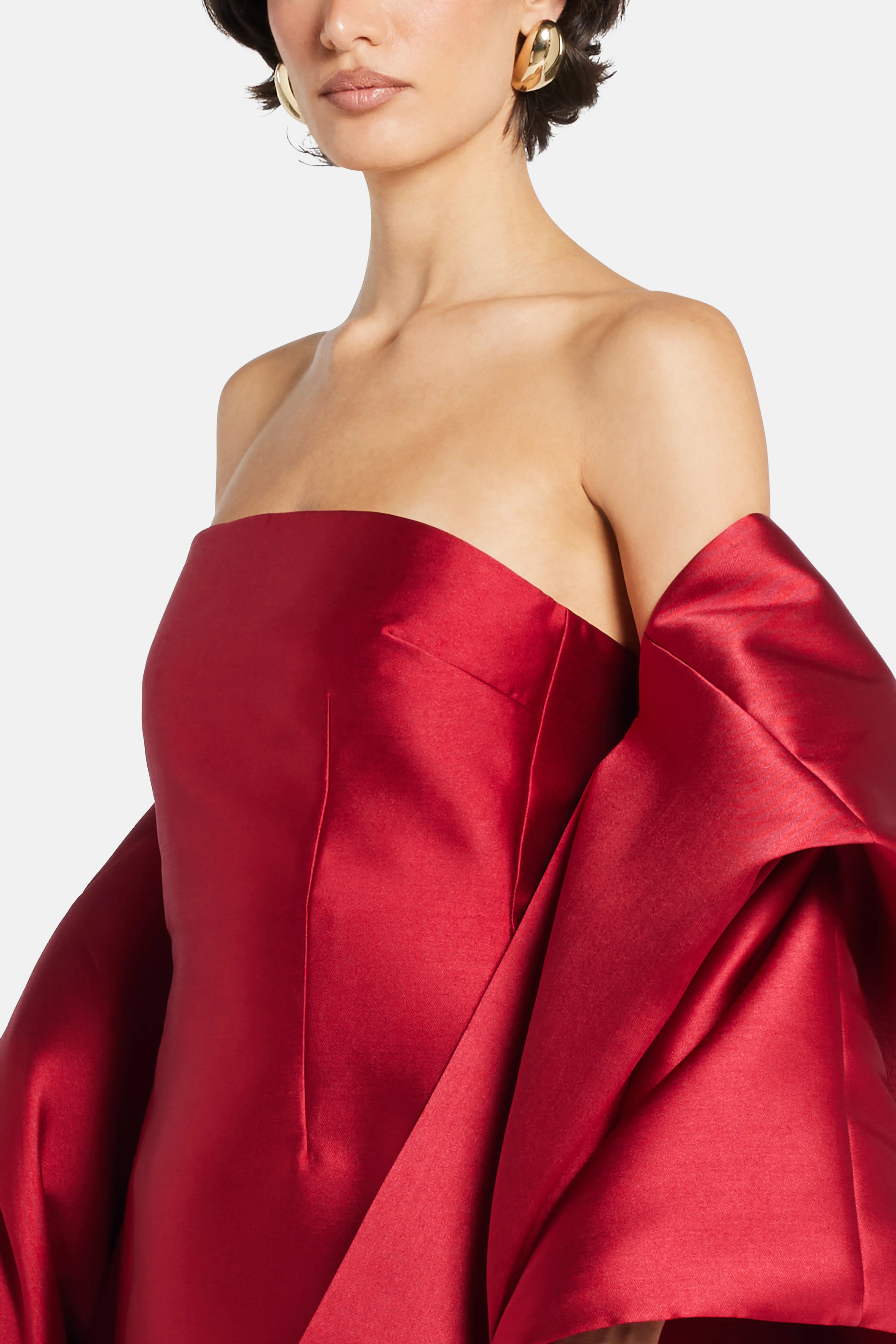 Renee Midaxi Evening Gown in Red With Cape