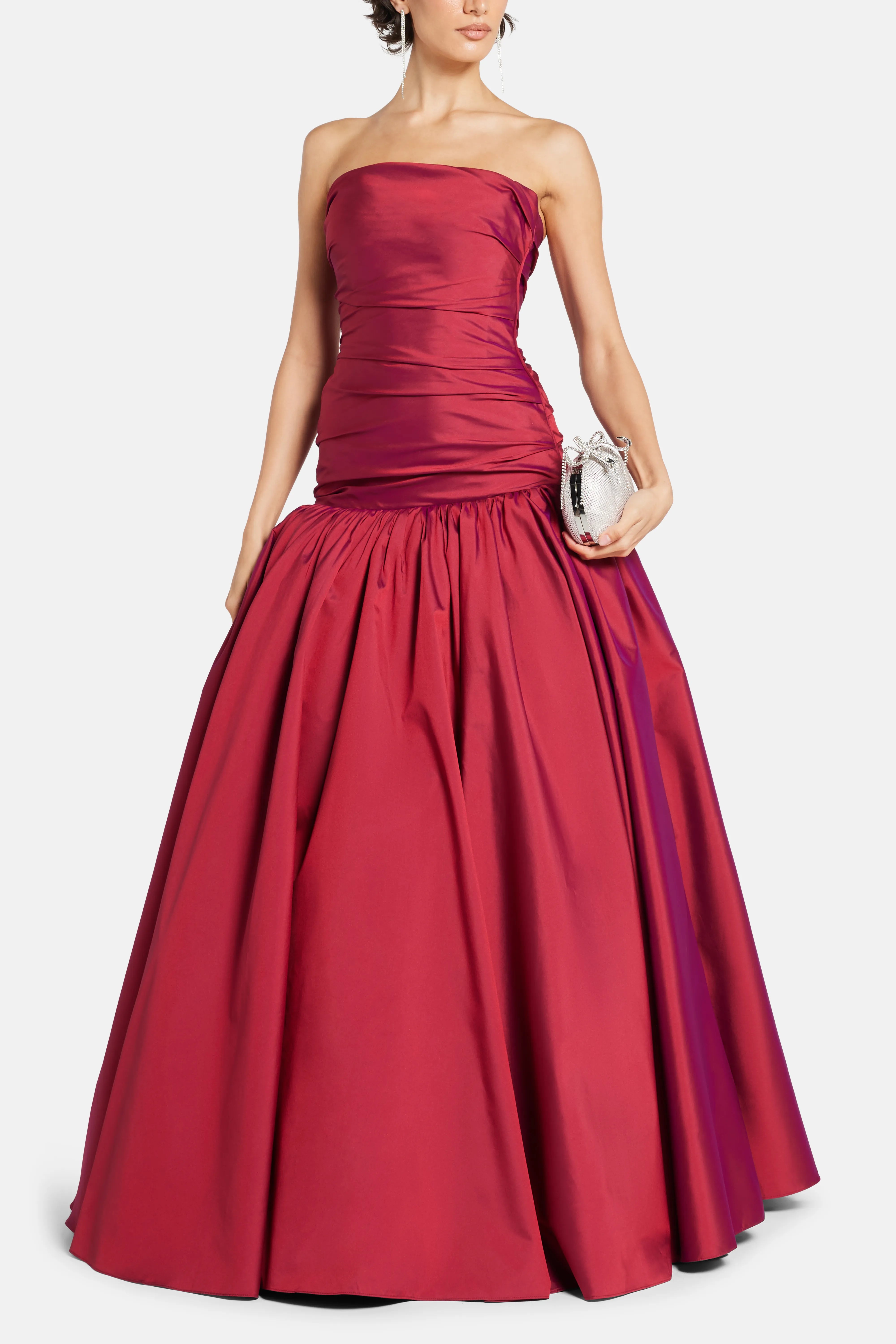 Strapless Evening Gown in Red