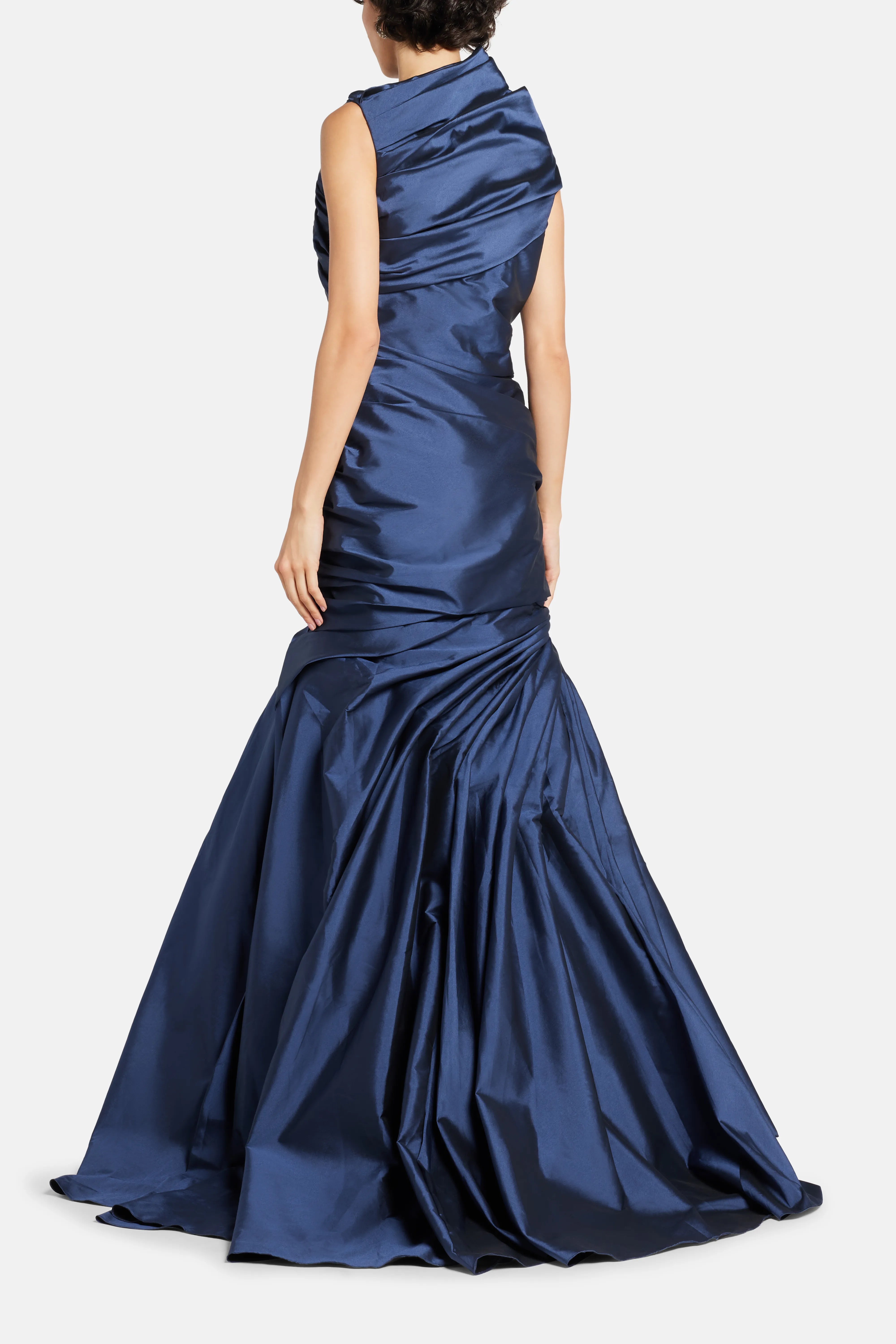 Sleeveless Fishtail Evening Gown in Blue