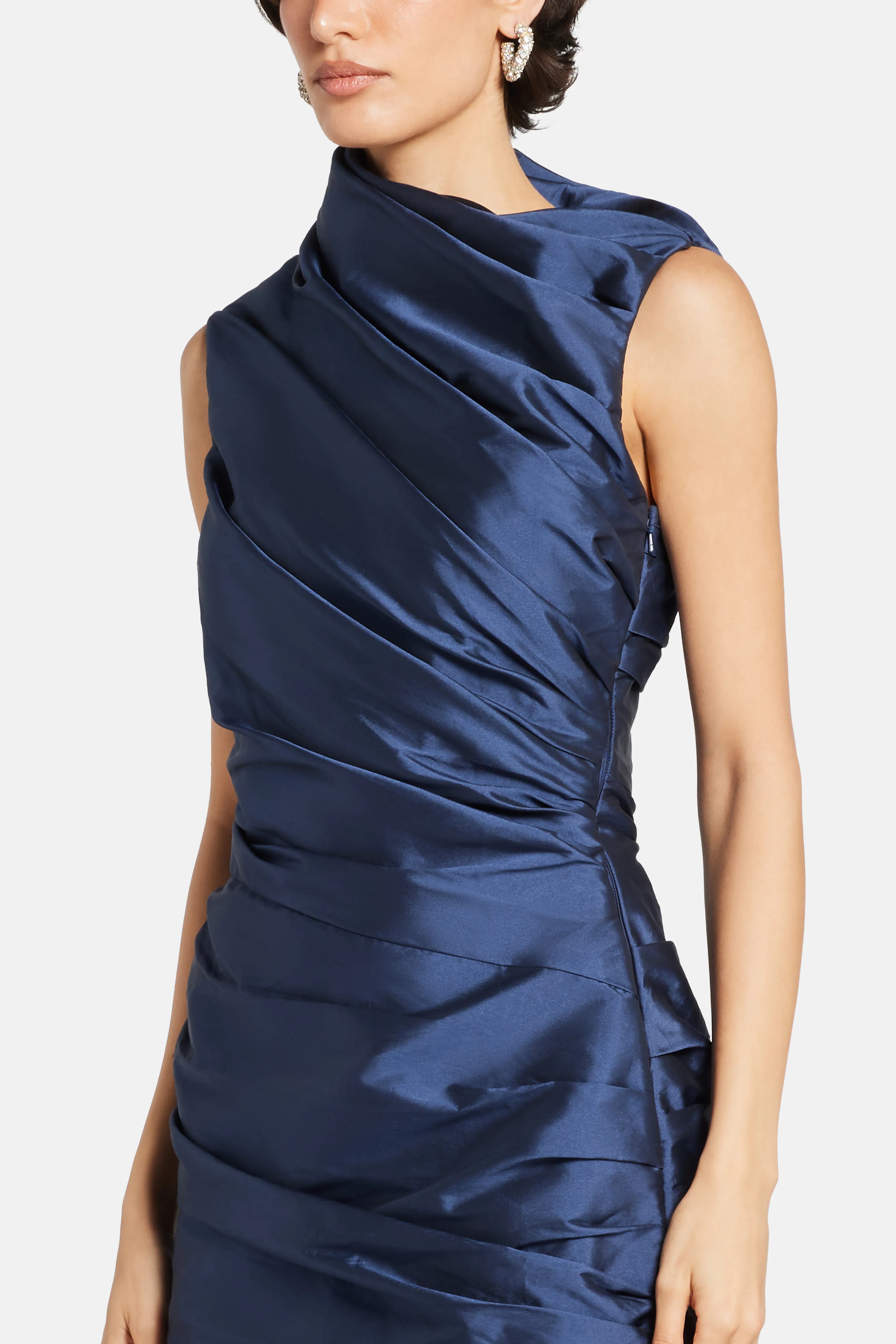 Sleeveless Fishtail Evening Gown in Blue