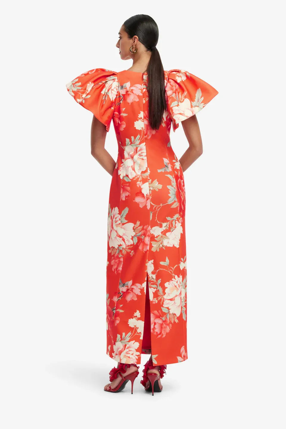Lucinda Floral Maxi Dress in Orange