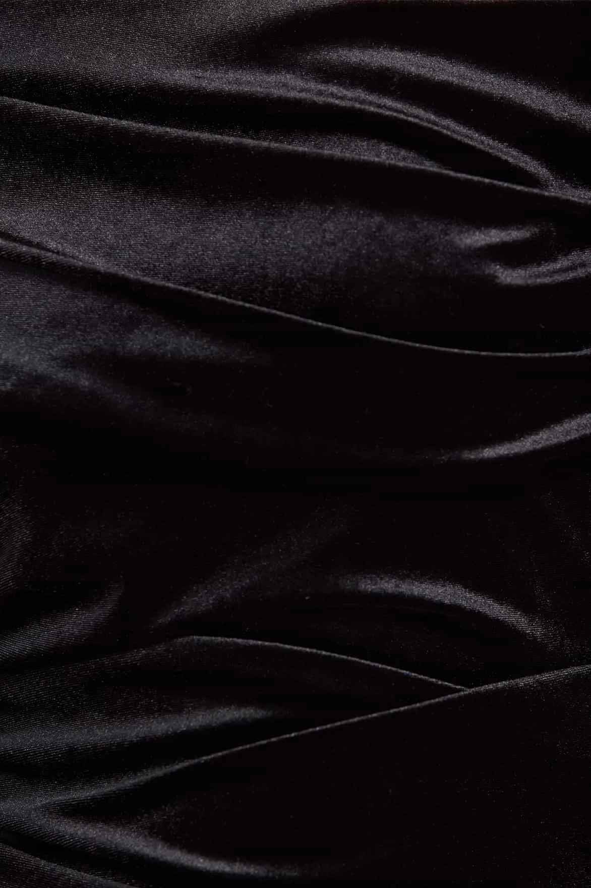 Nova One Shoulder Velvet Evening Dress in Black