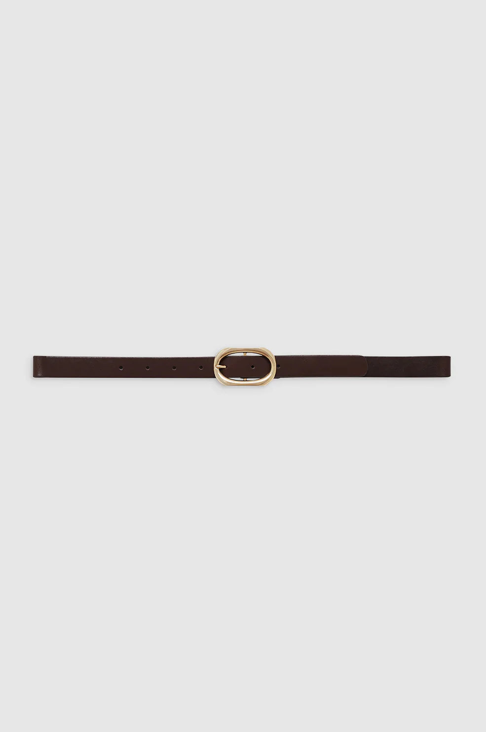 Signature Link Leather Belt in Brown with Gold