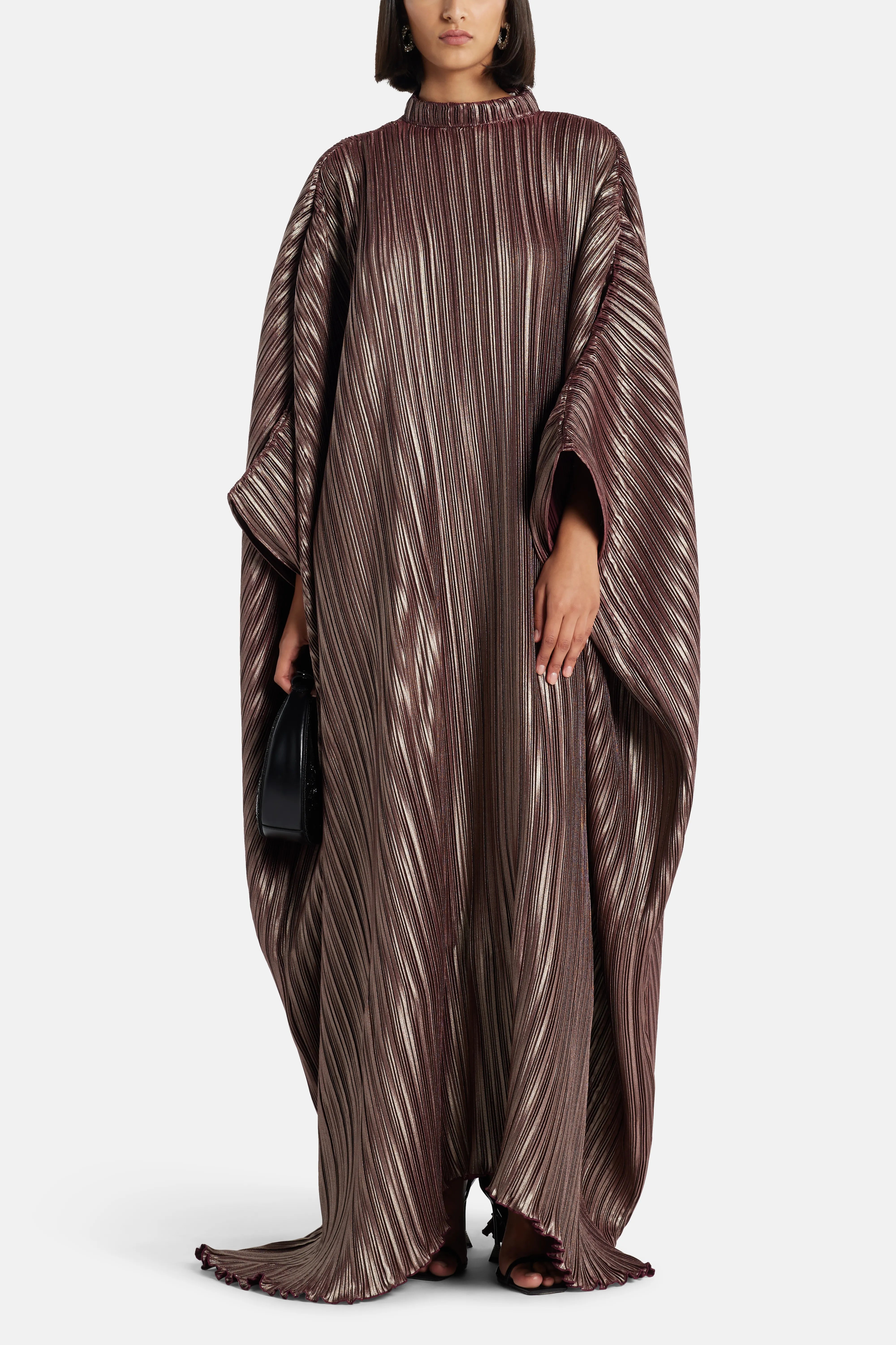 Sahara Pleated Kaftan in Silver