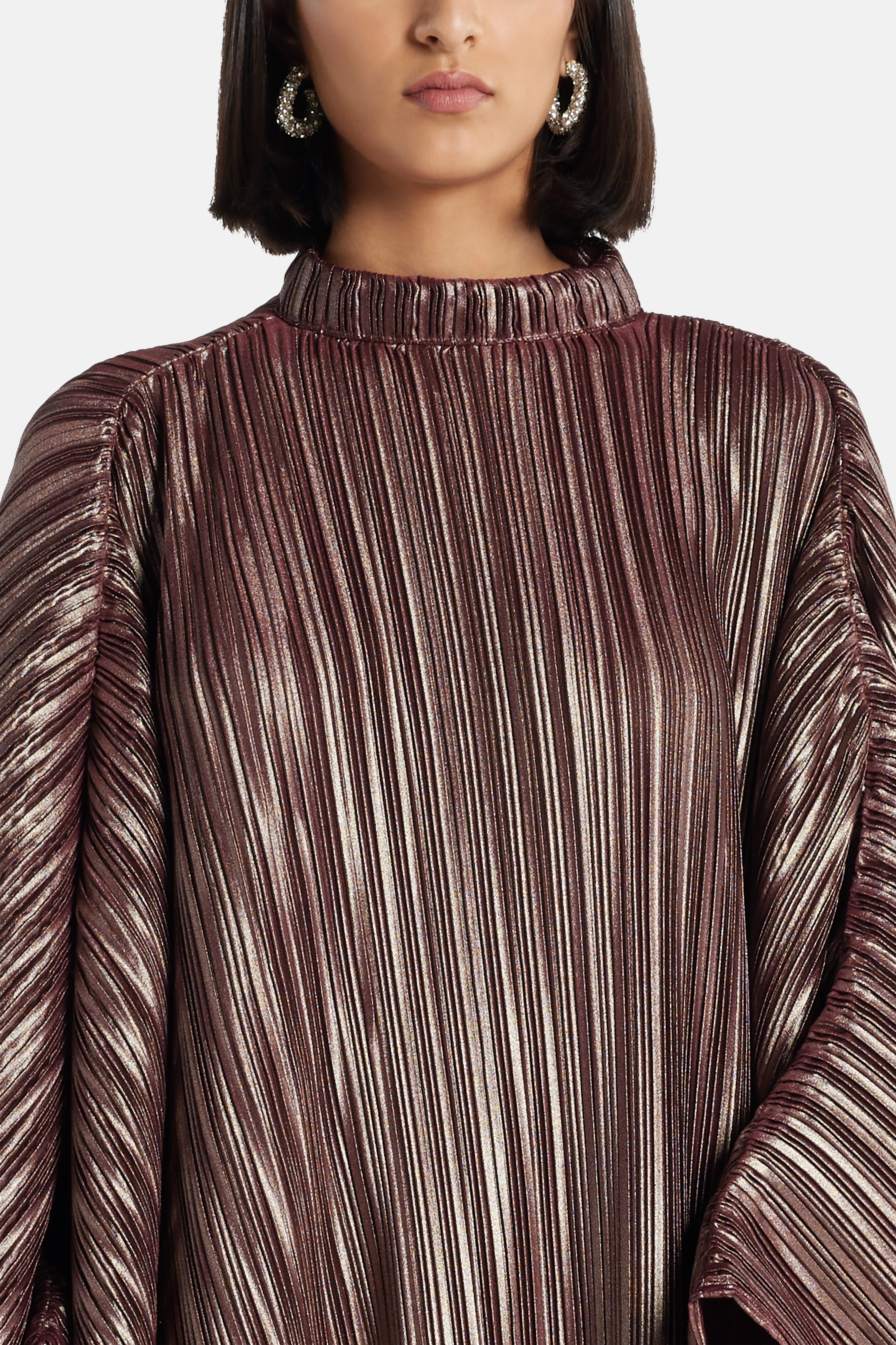Sahara Pleated Kaftan in Silver