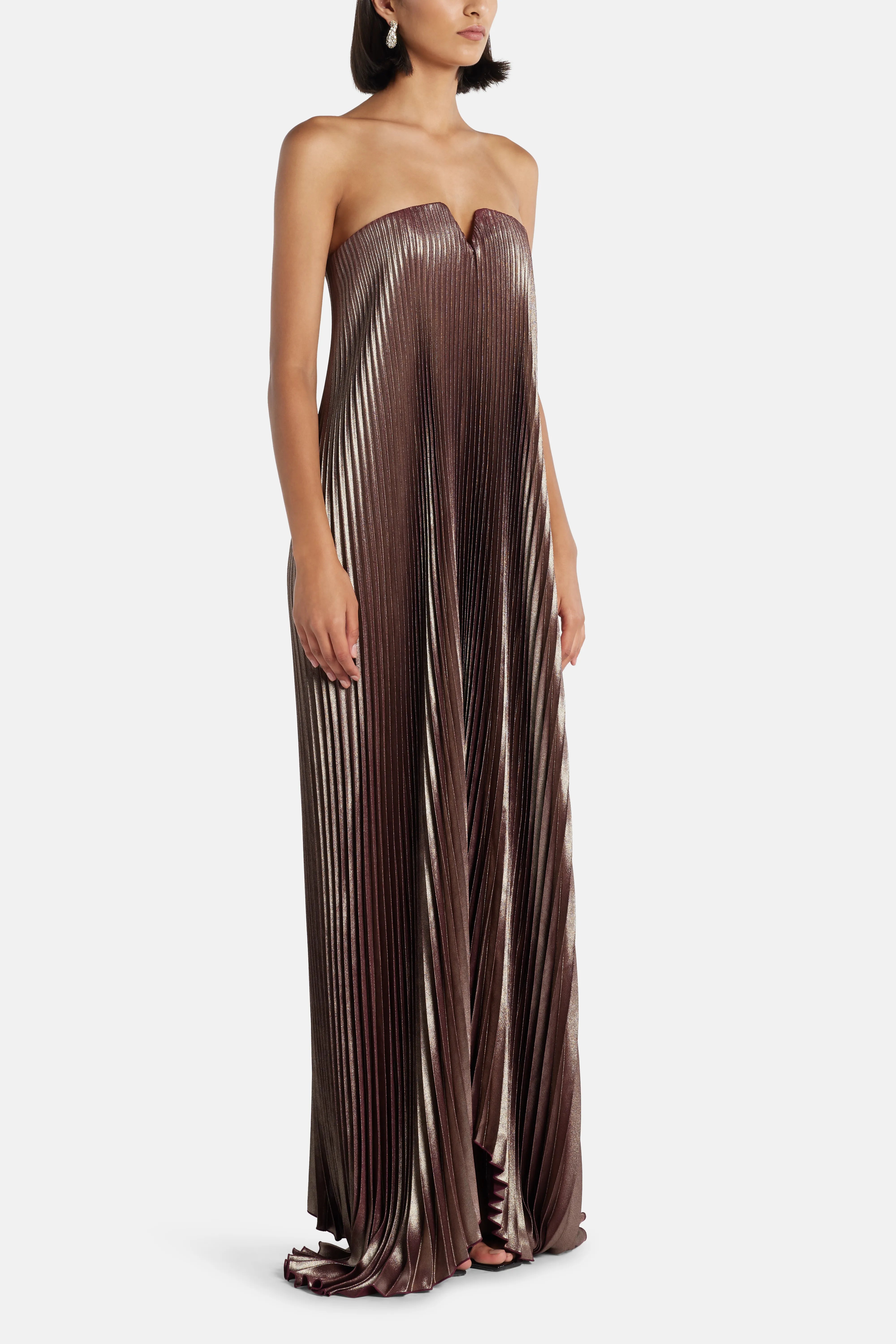 Black Tie Shimmer Off Shoulder Pleated Evening Dress in Silver