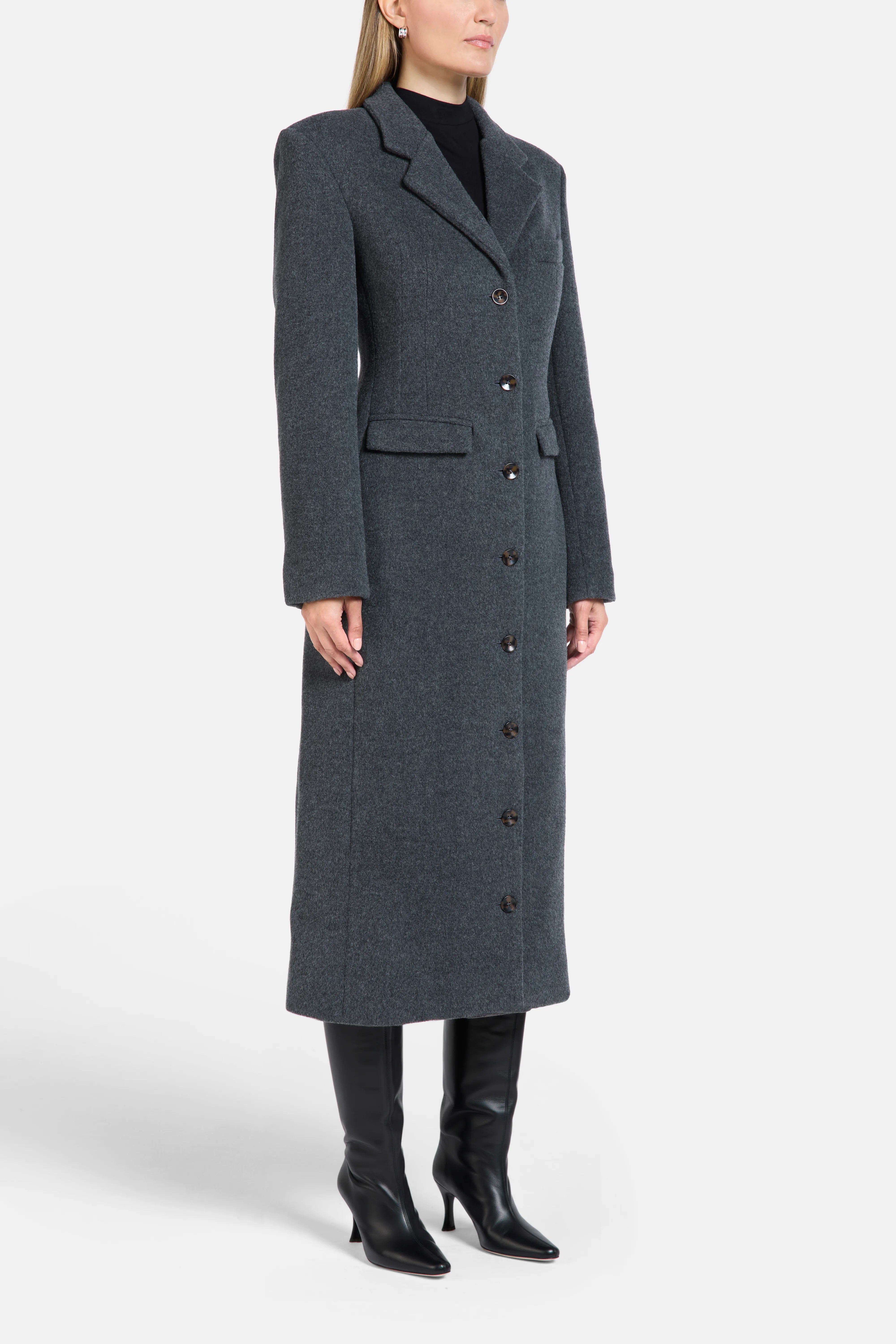 Austen Wool Winter Coat in Grey