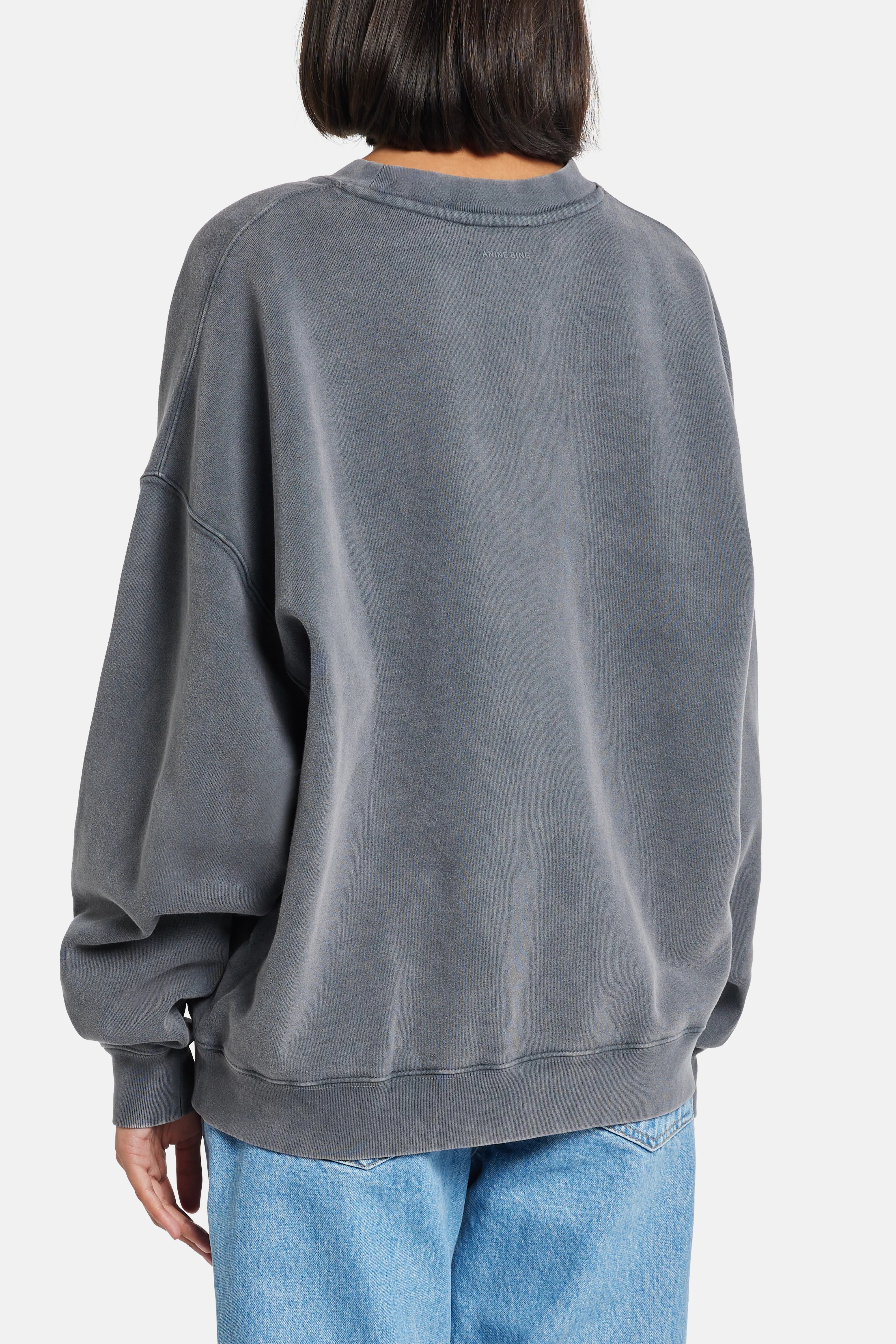 Miles New York Cotton Crew Neck Sweatshirt in Grey