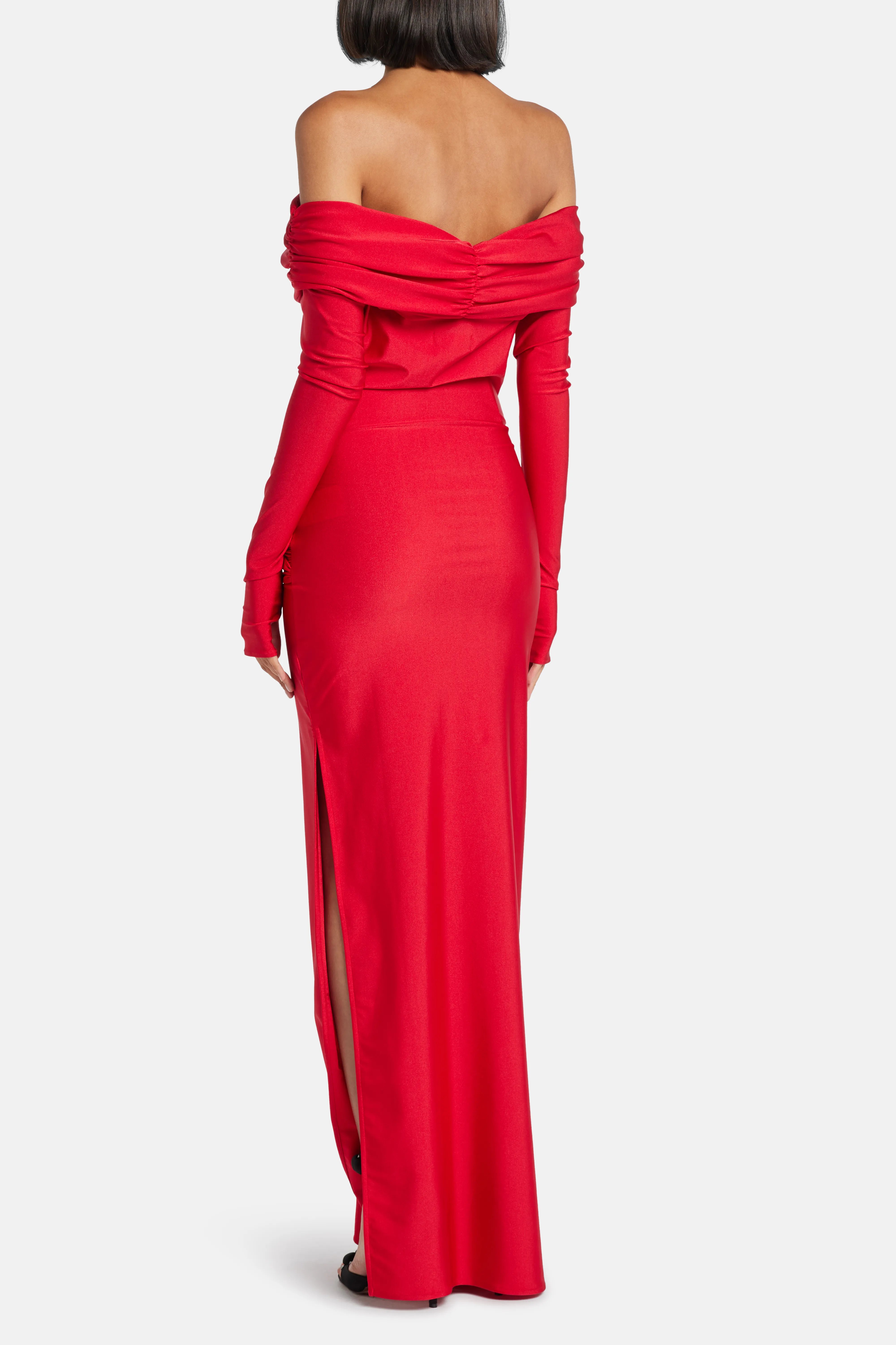 Haiku Off Shoulder Maxi Dress in Red