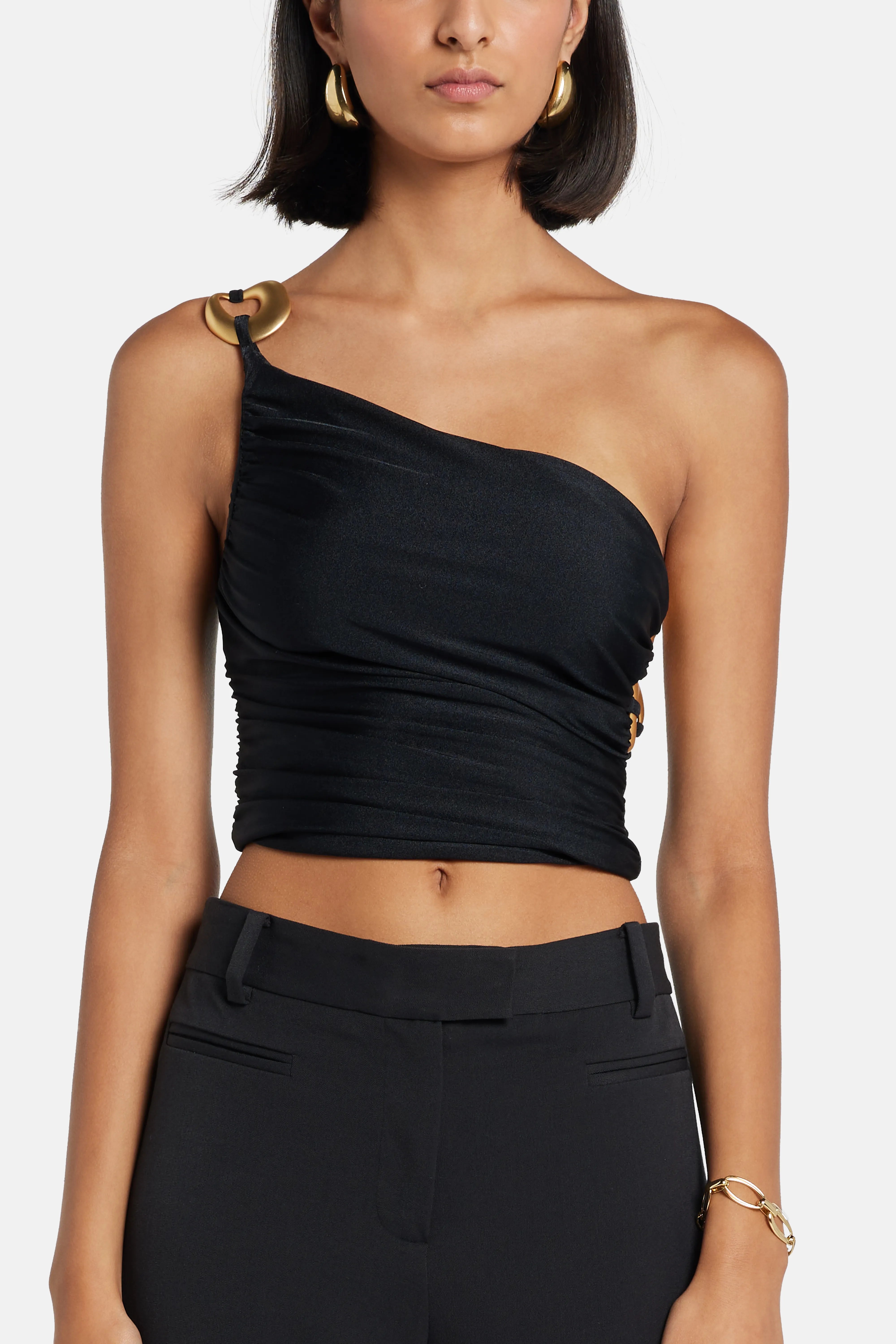 Bacilica One Shoulder Top in Black