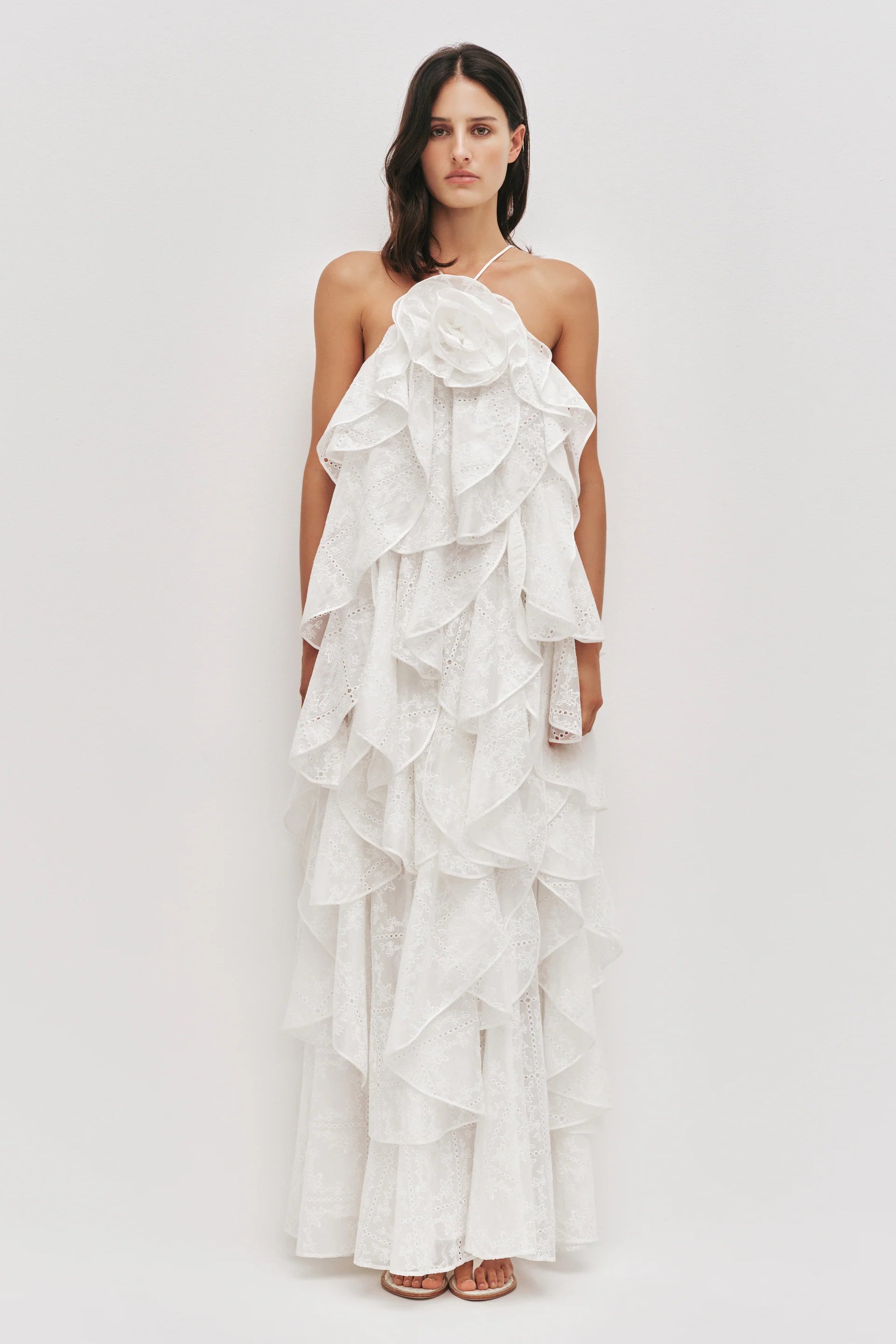 Merritt Embroidered Maxi Dress In White