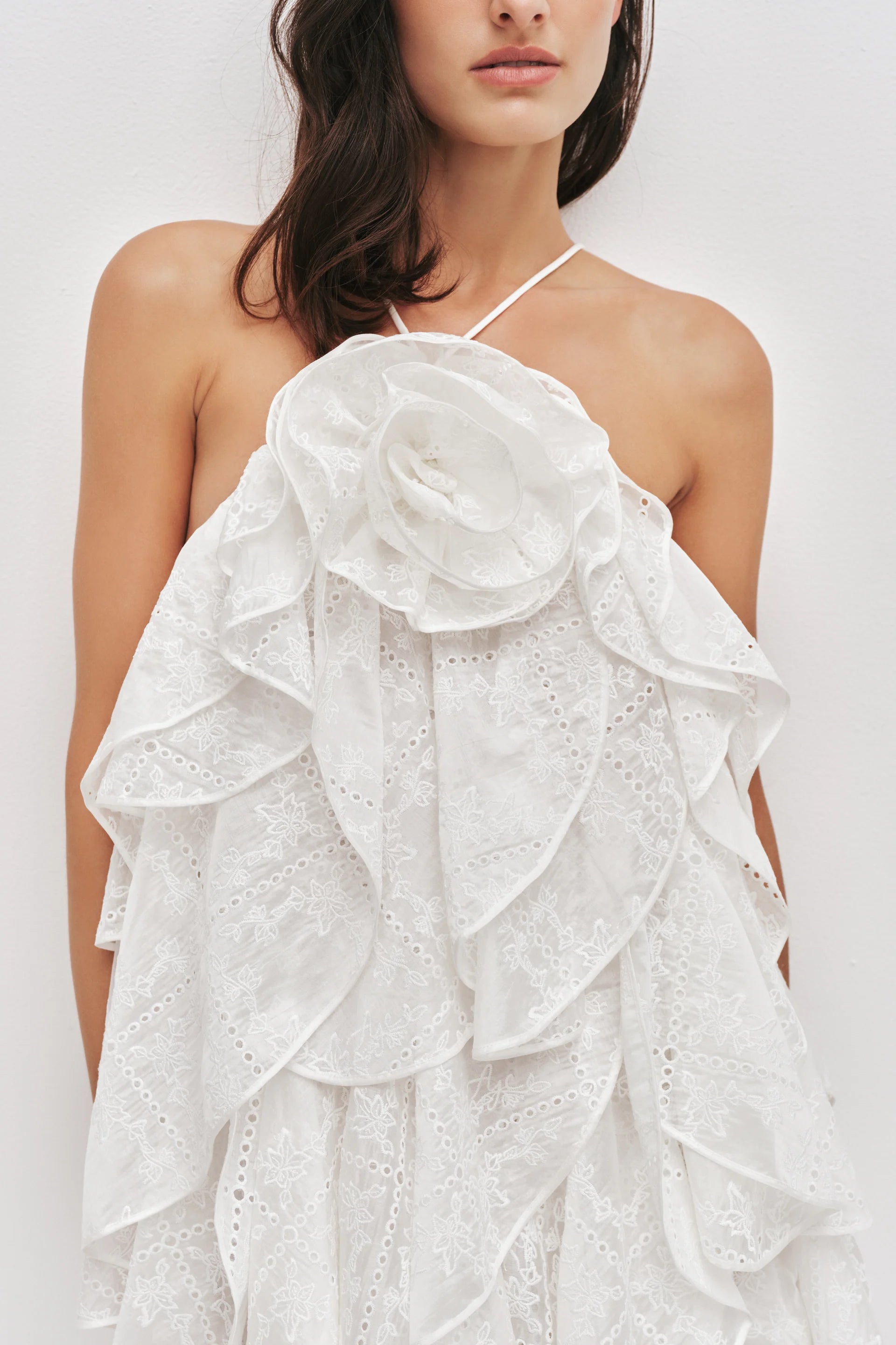 Merritt Embroidered Maxi Dress In White