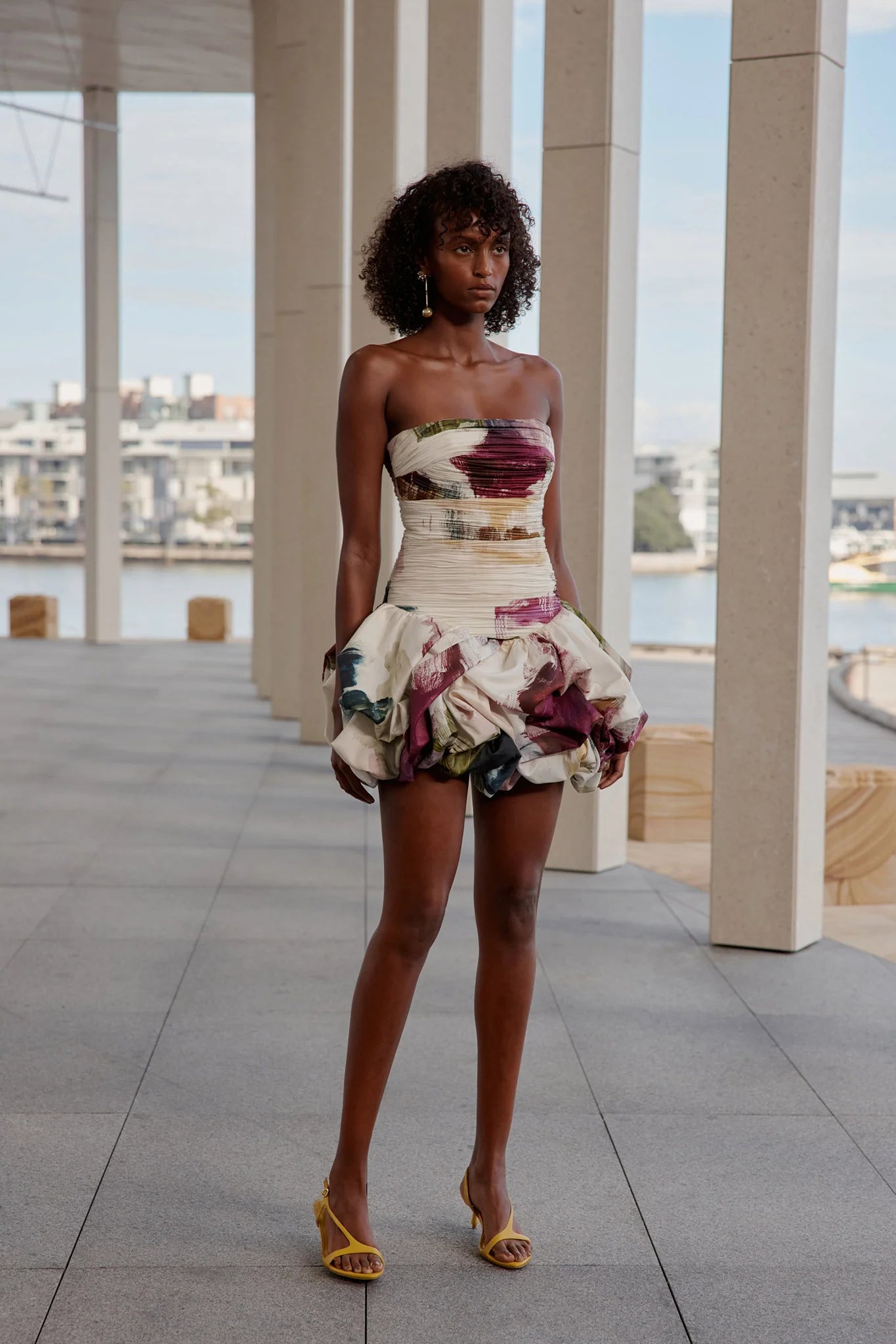 Violette Bubble Hem Mini Dress In White