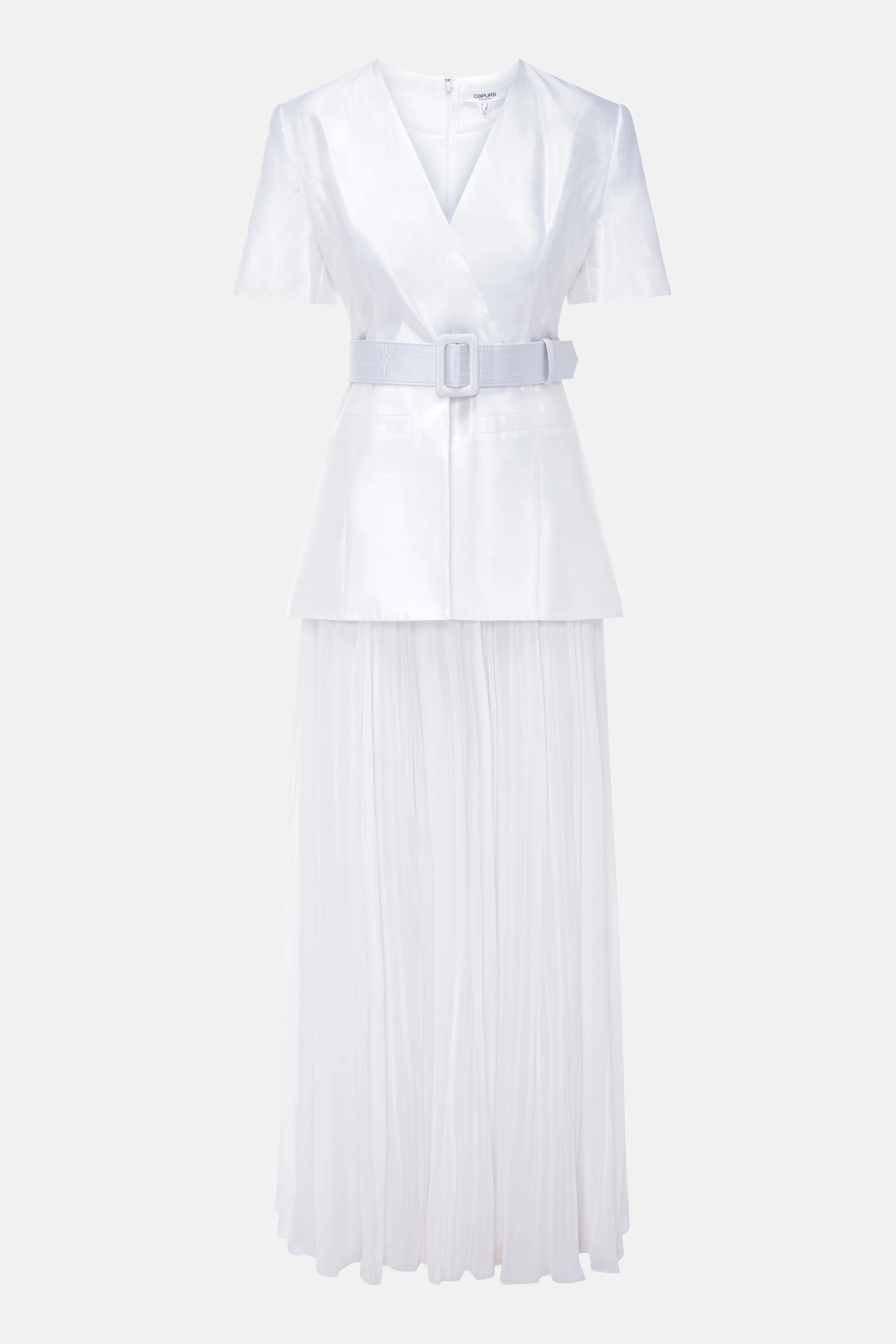Raisa Belted Maxi Dress in White