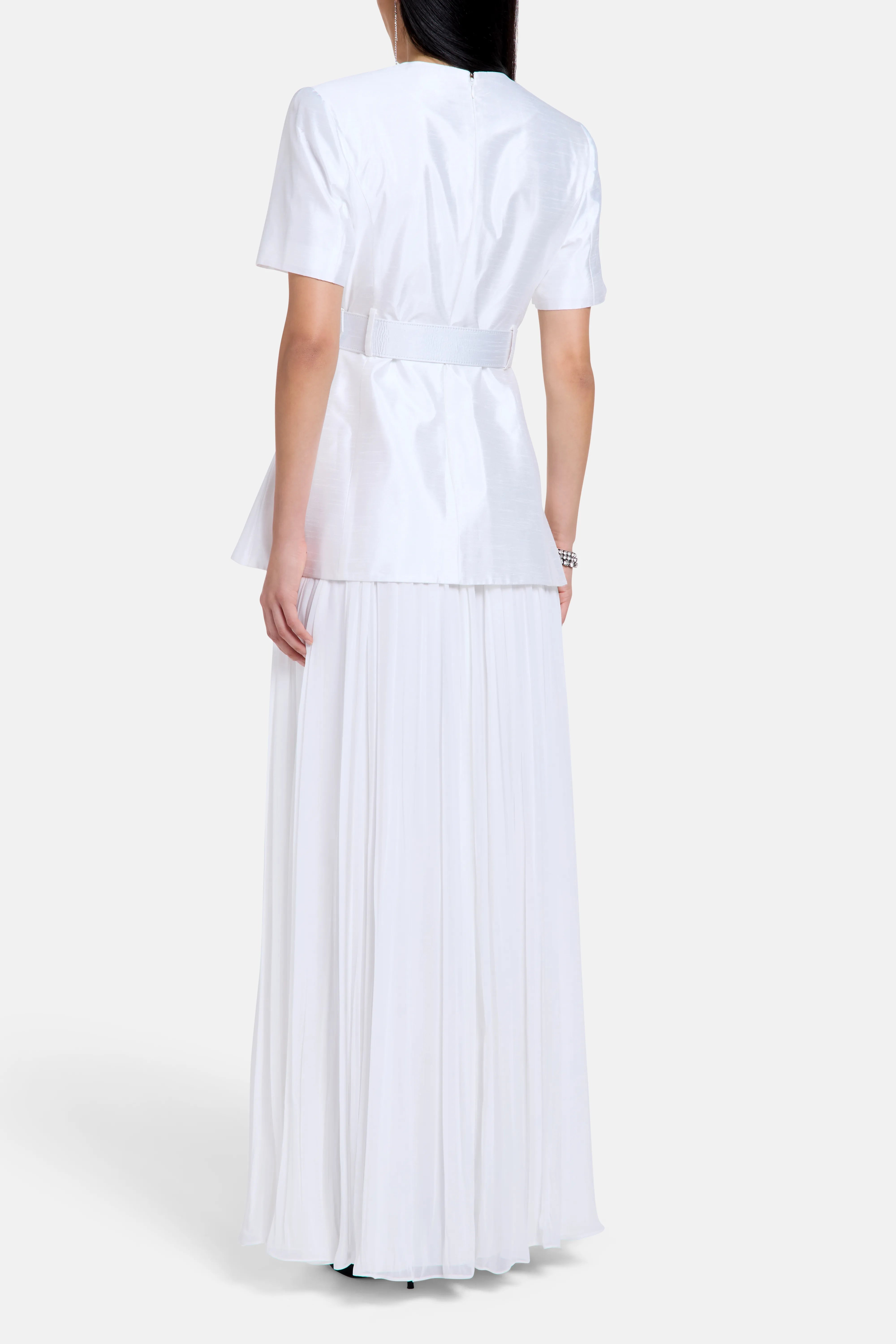 Raisa Belted Maxi Dress in White