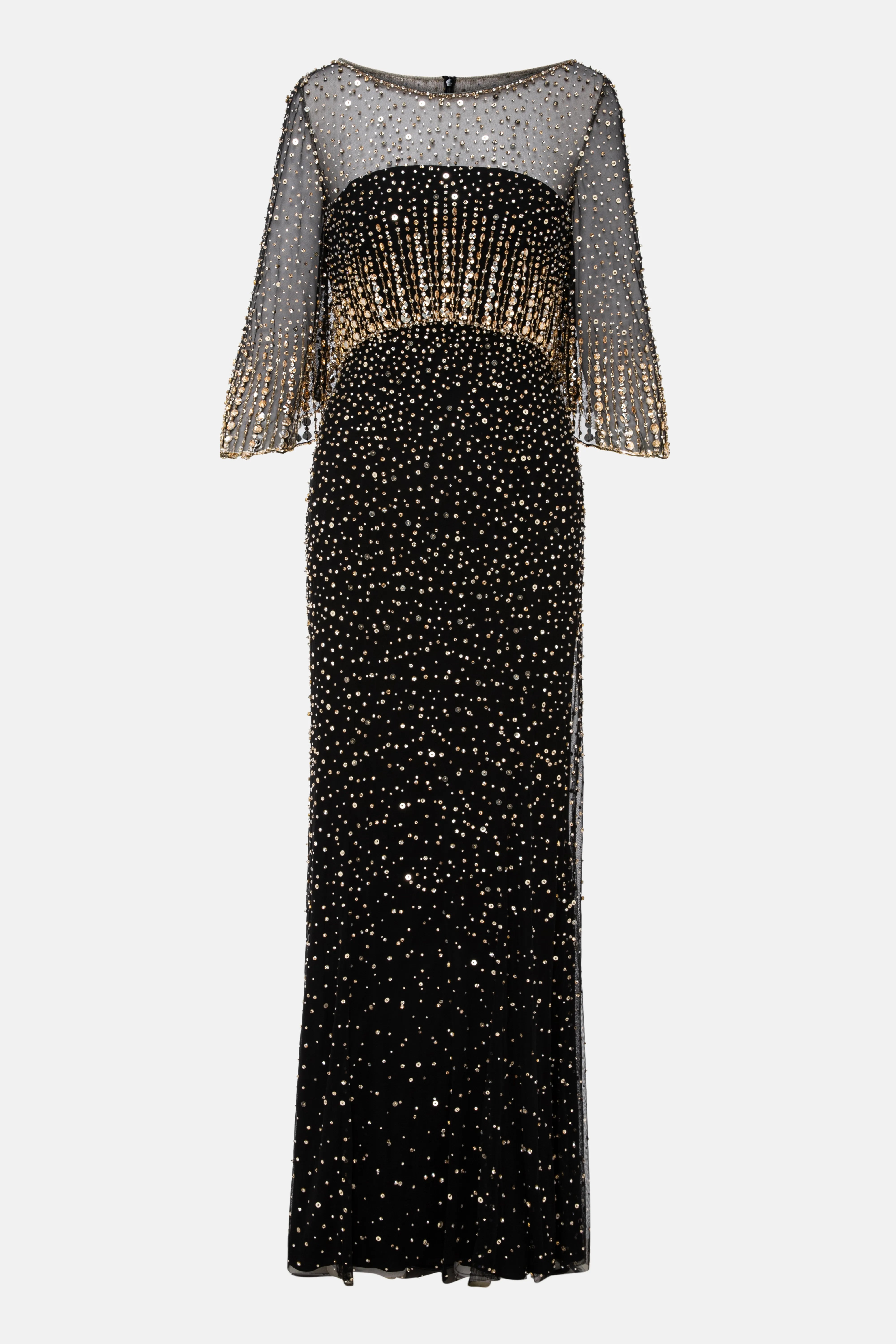 Kiya Embellished Evening Dress in Black