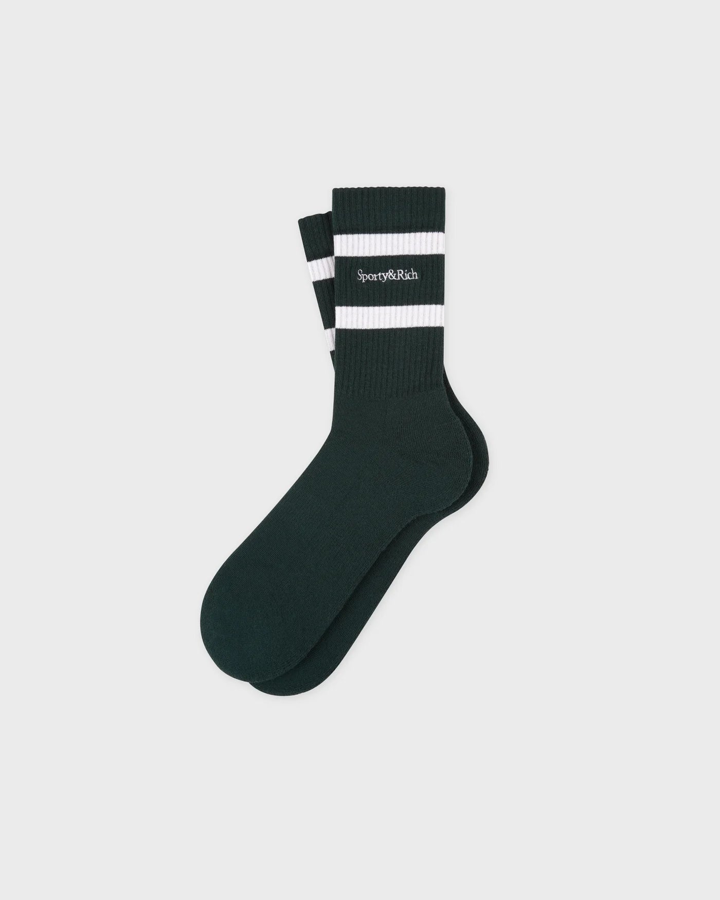 Serif Logo Cotton Socks in Green
