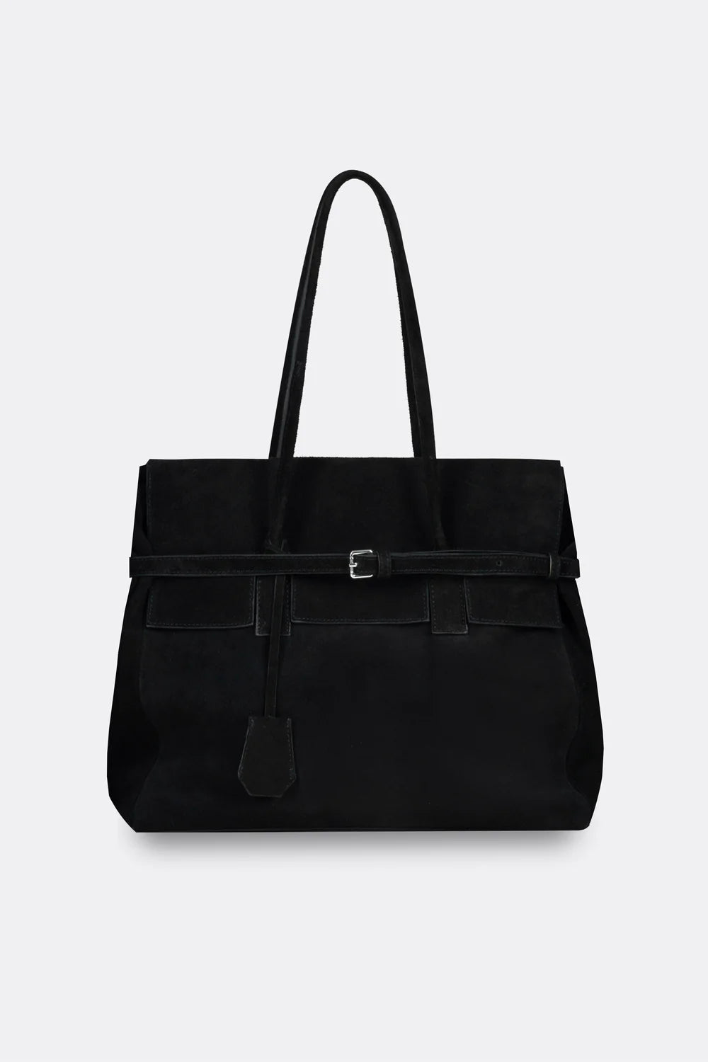 Obi Suede Shoulder Bag in Black