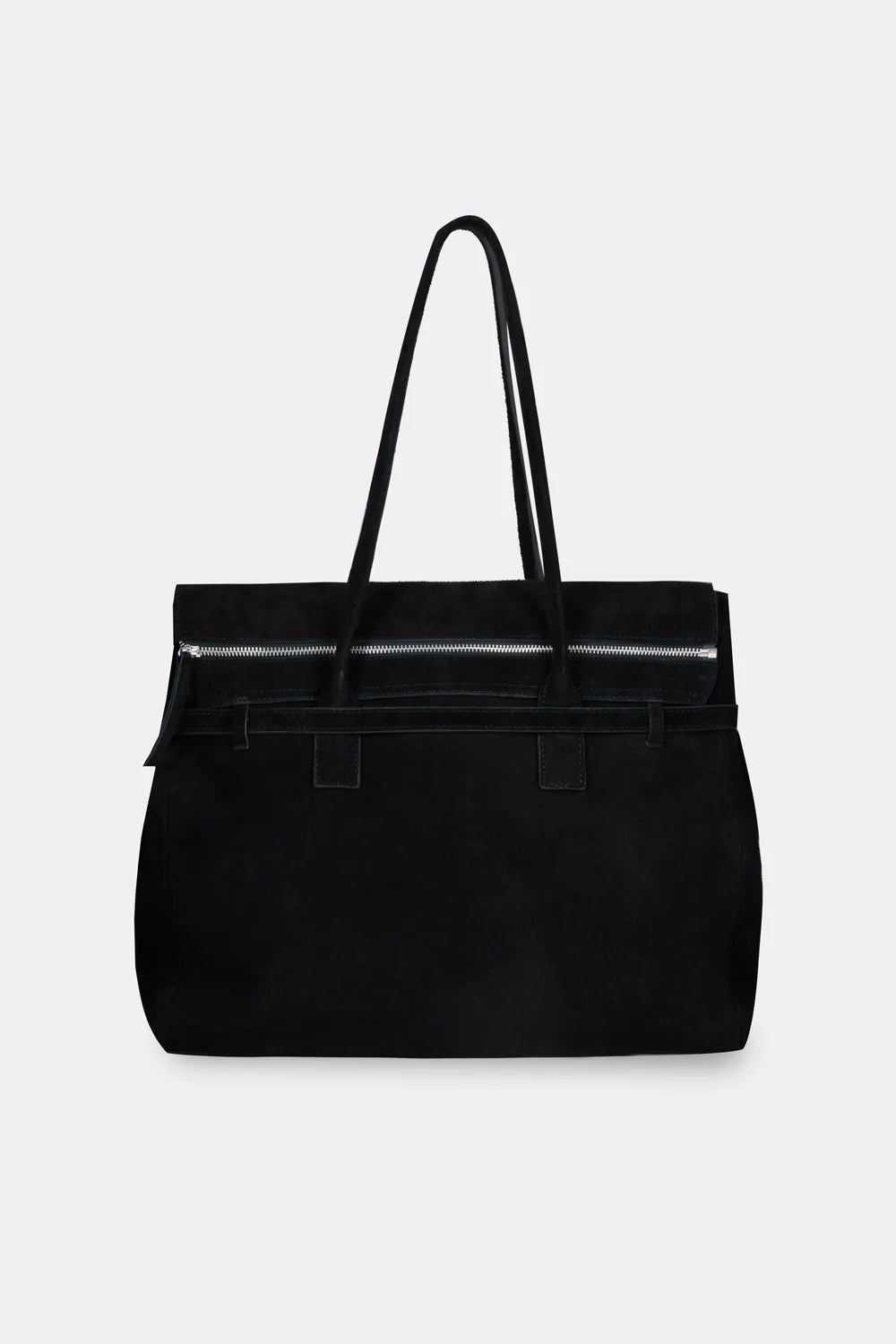 Obi Suede Shoulder Bag in Black