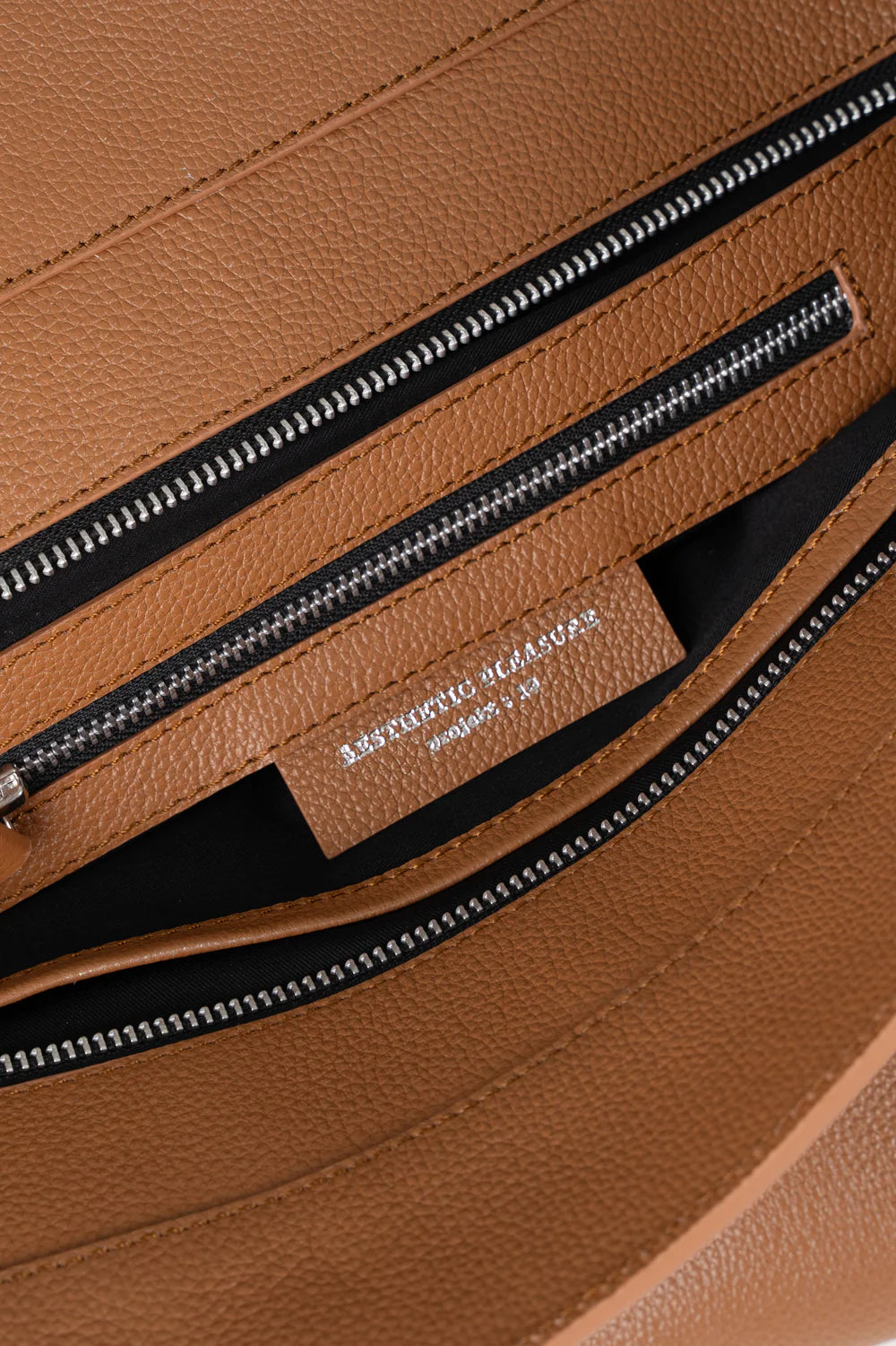 Affix Grain Leather Shoulder Bag in Brown