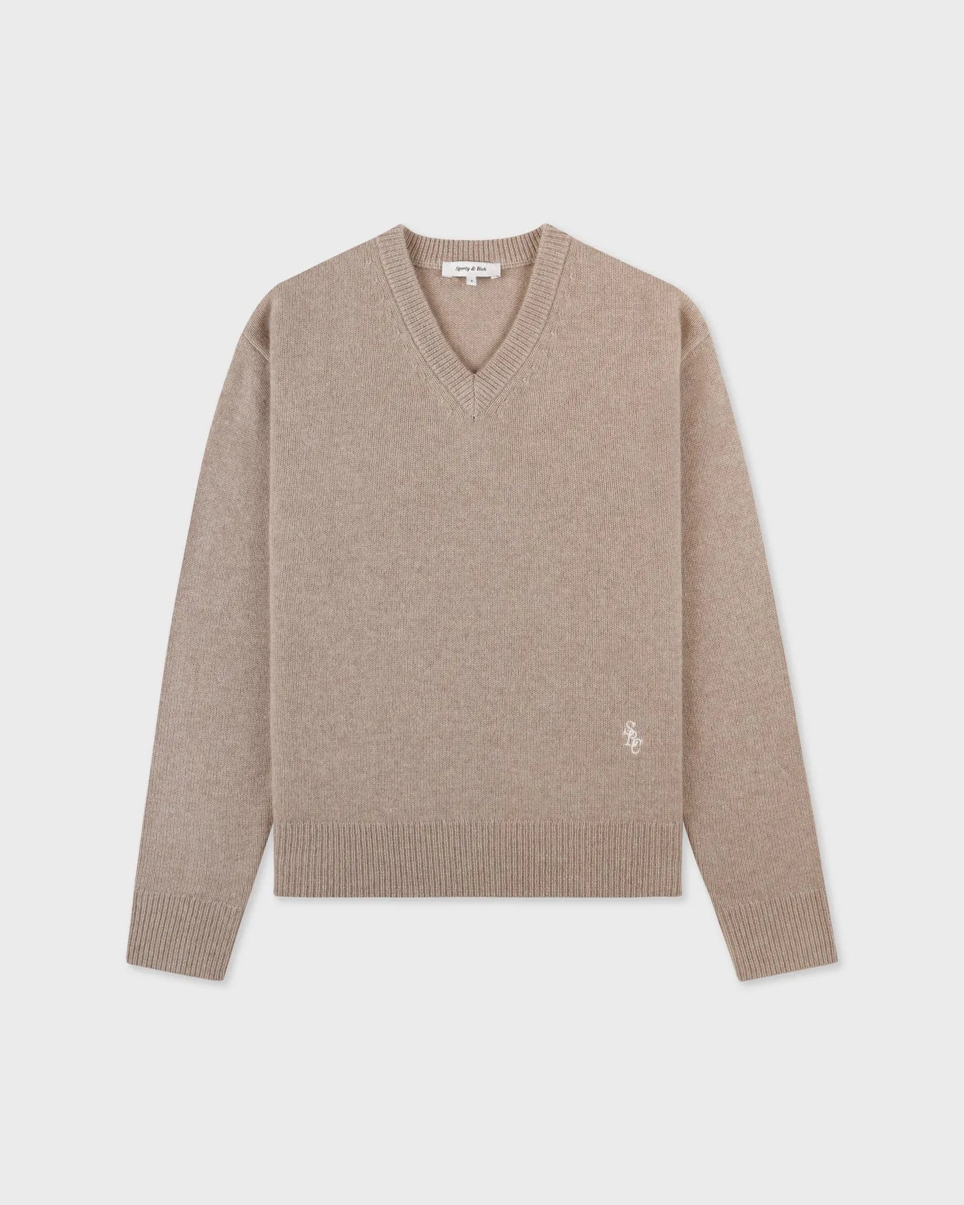 SRC Cashmere V Neck Sweater in Beige