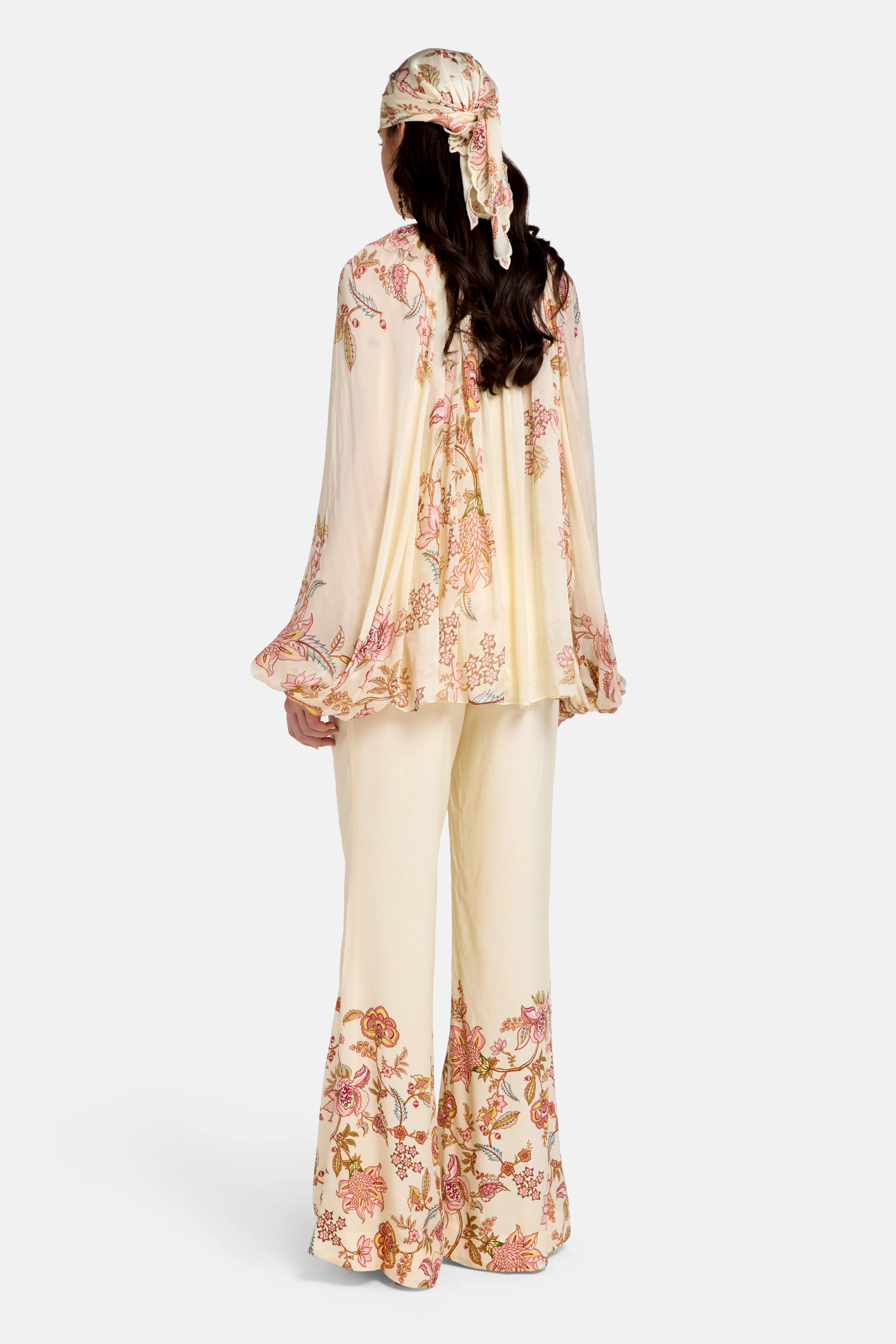 Riah Floral Top in Cream