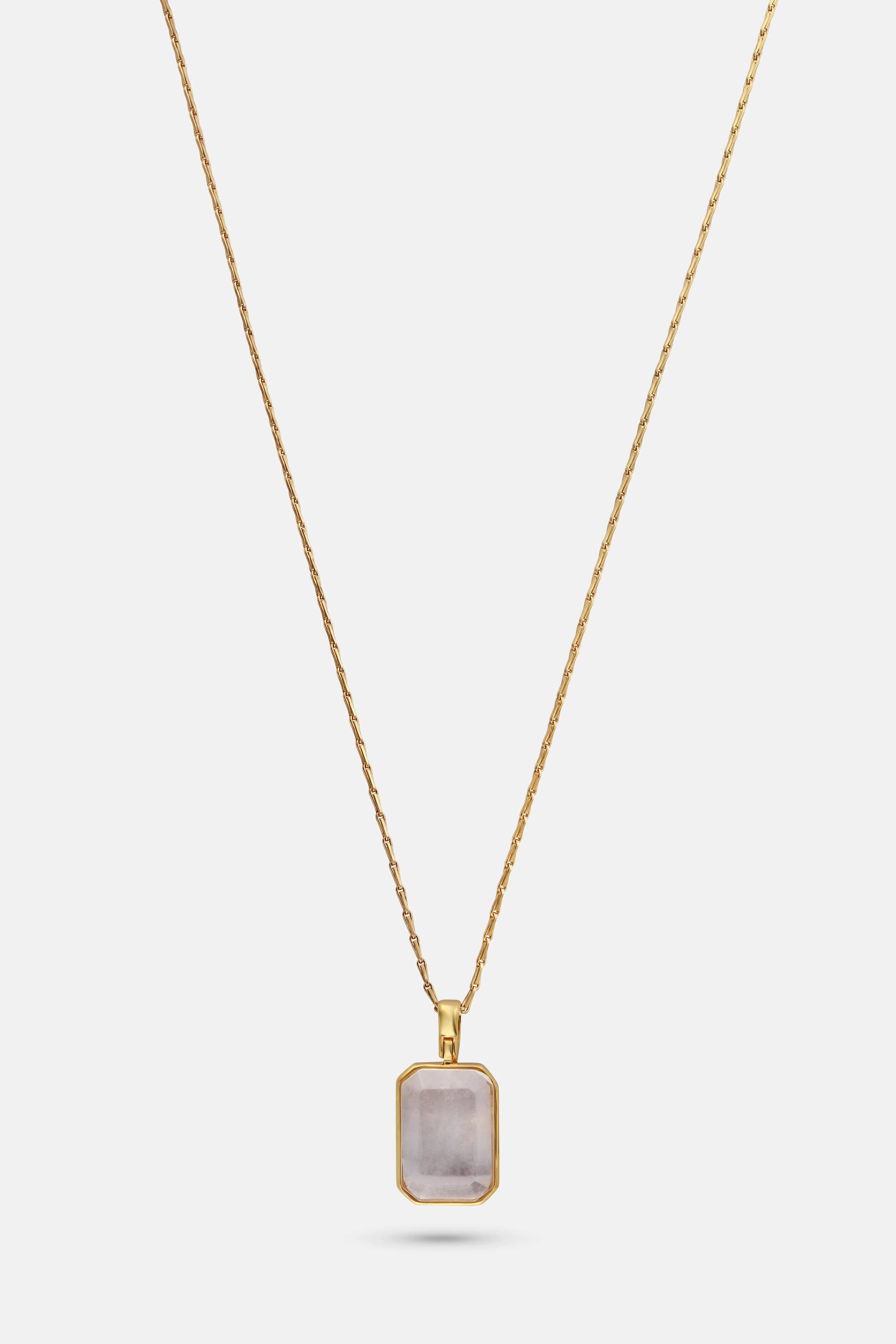 Pendant Stones Crystal Necklace in Gold