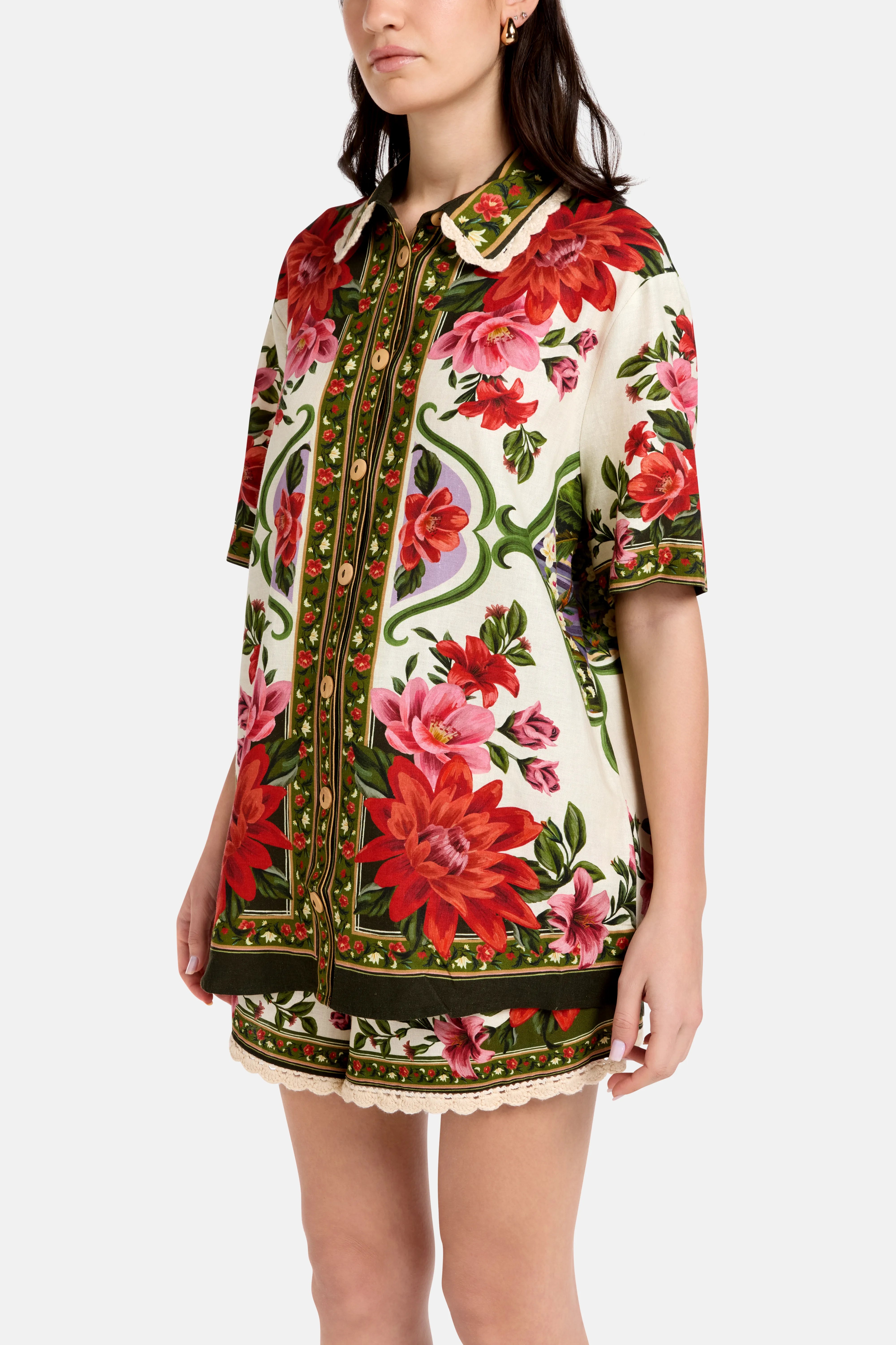 Wonder Rio Sand Uni Linen Shirt in Beige