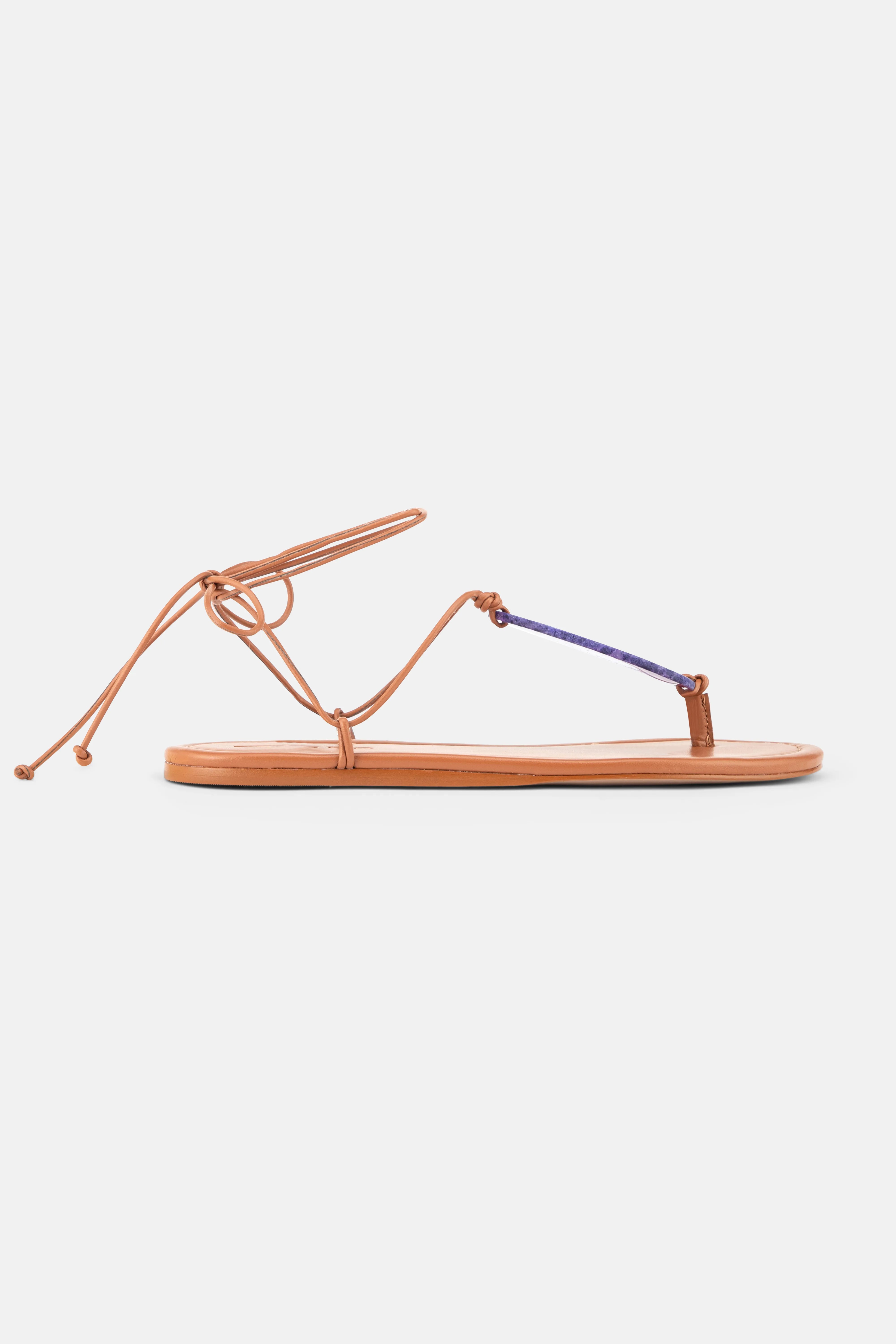 Stone Flat Sandals in Brown