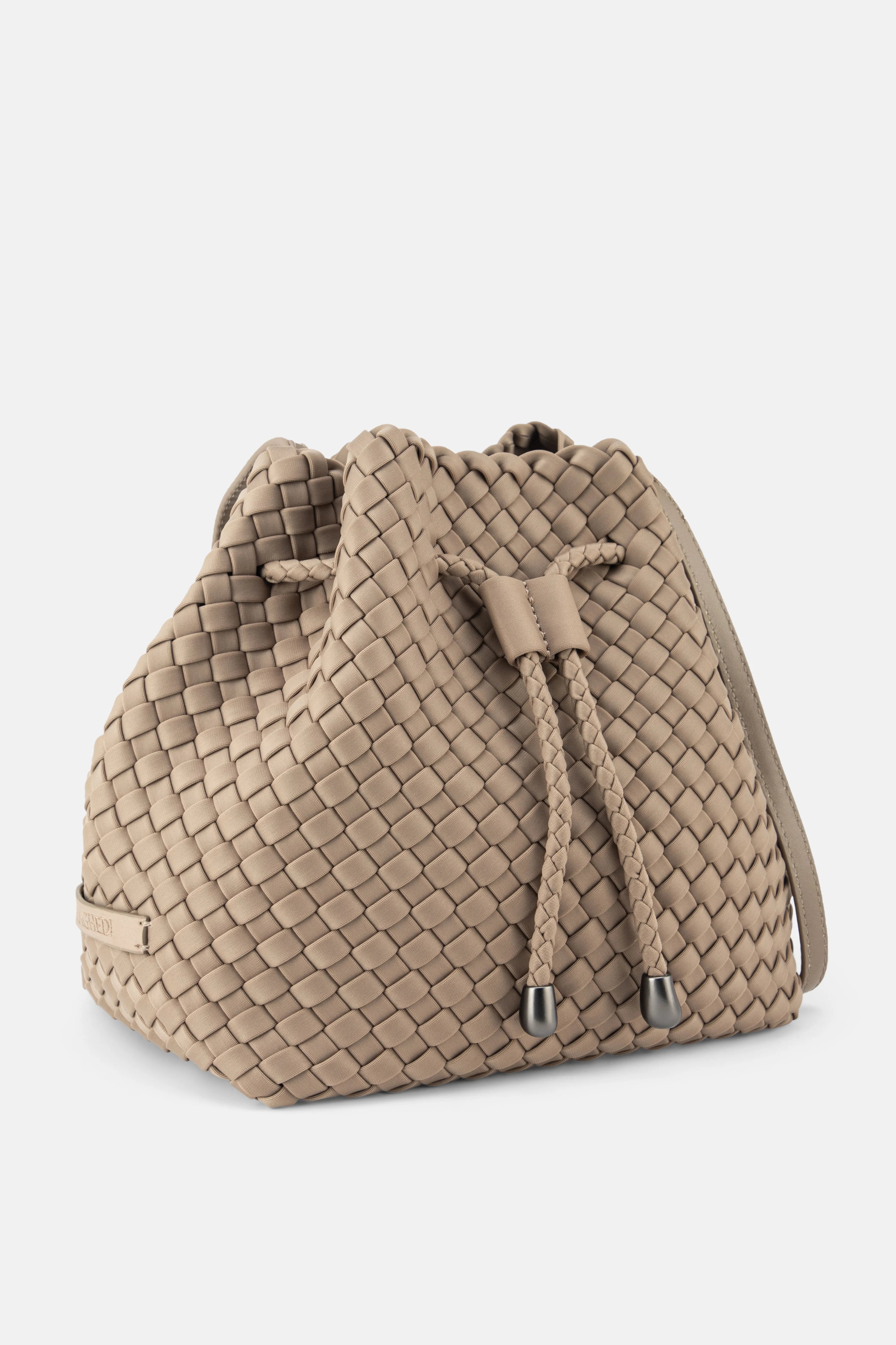 Gramercy Woven Bucket Bag in Beige