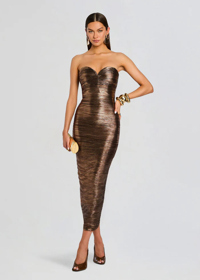 Calypsa Evening Dress in Brown