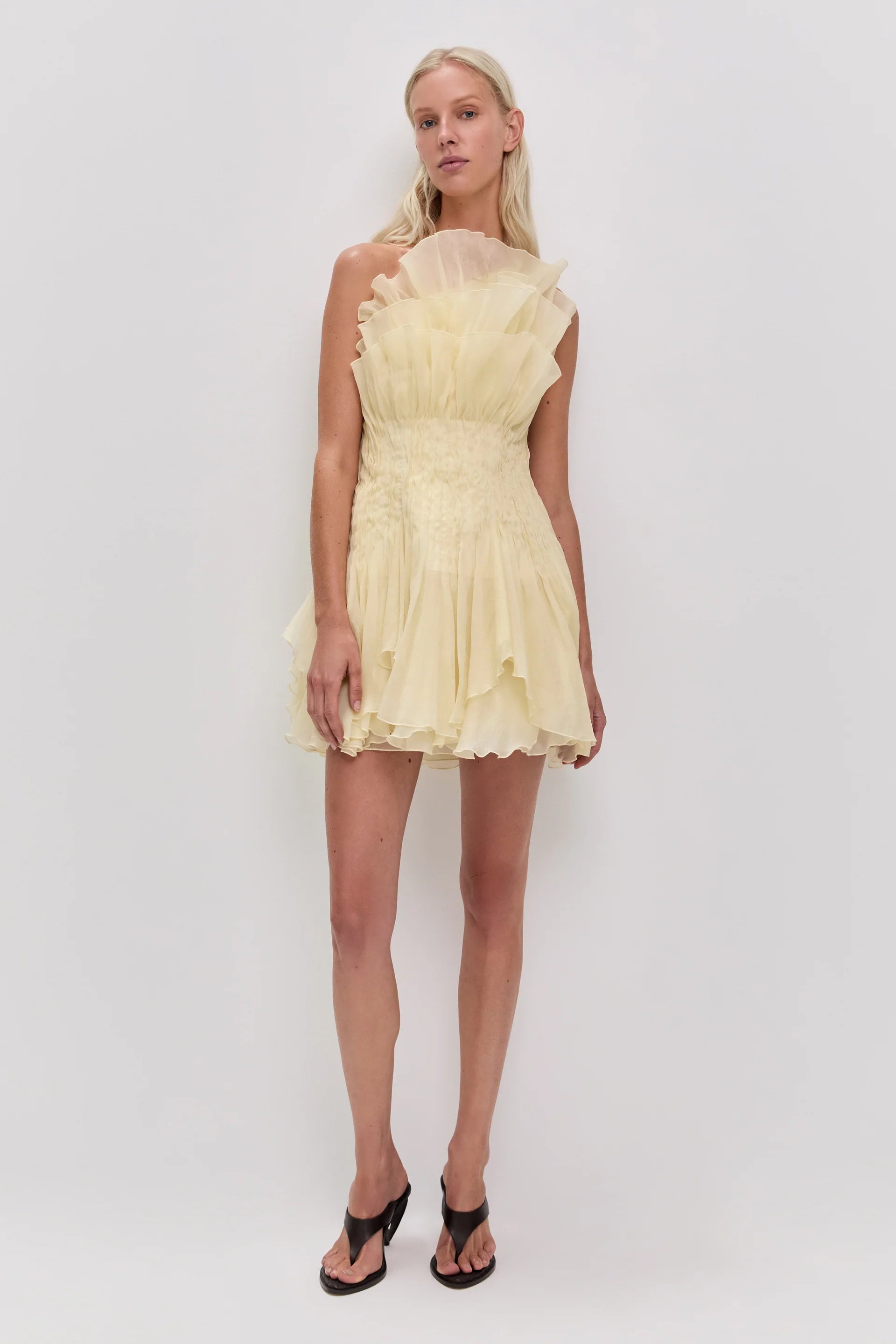 Nisha Sleeveless Mini Dress in Yellow
