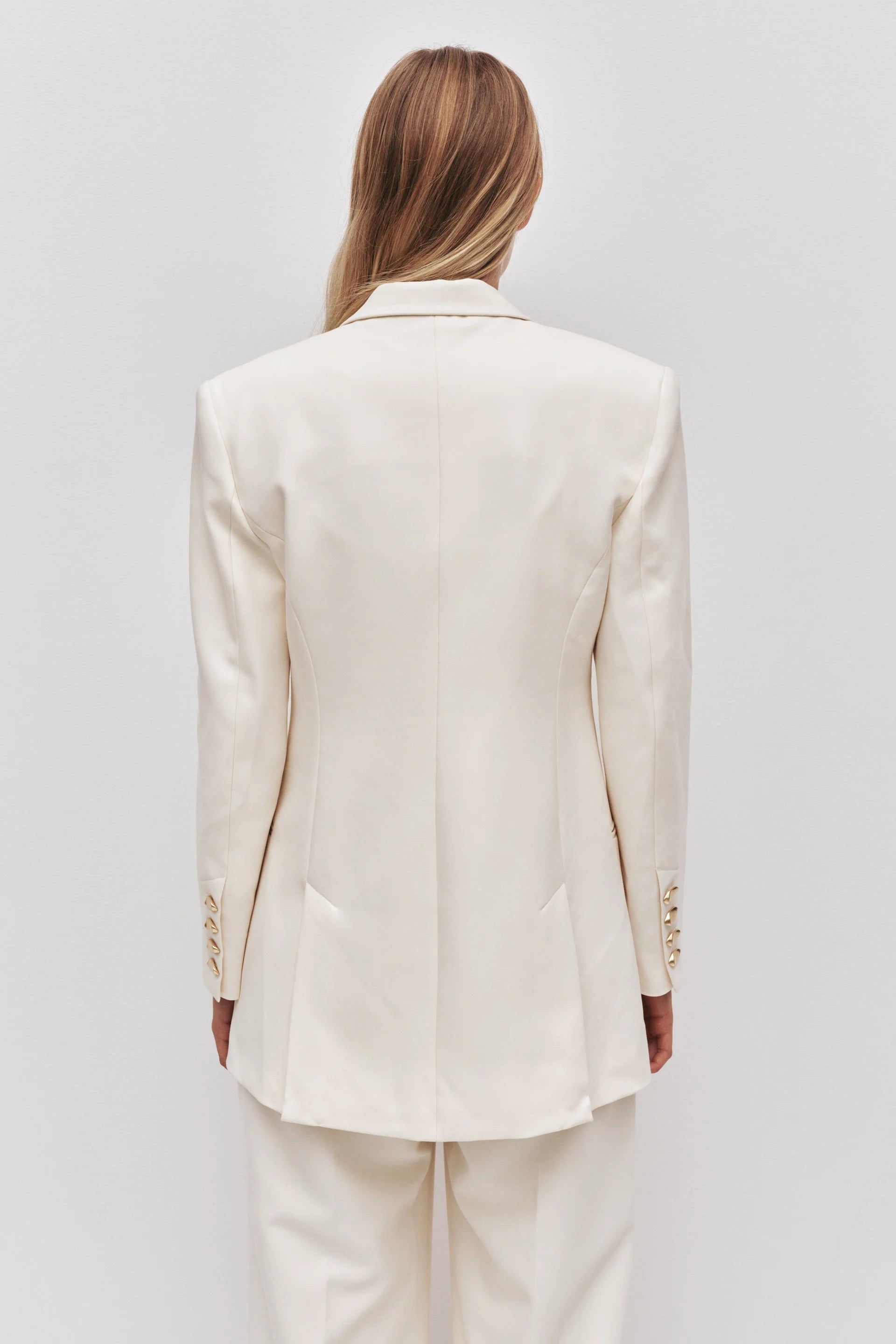 Vortex Double Breasted Blazer in Cream