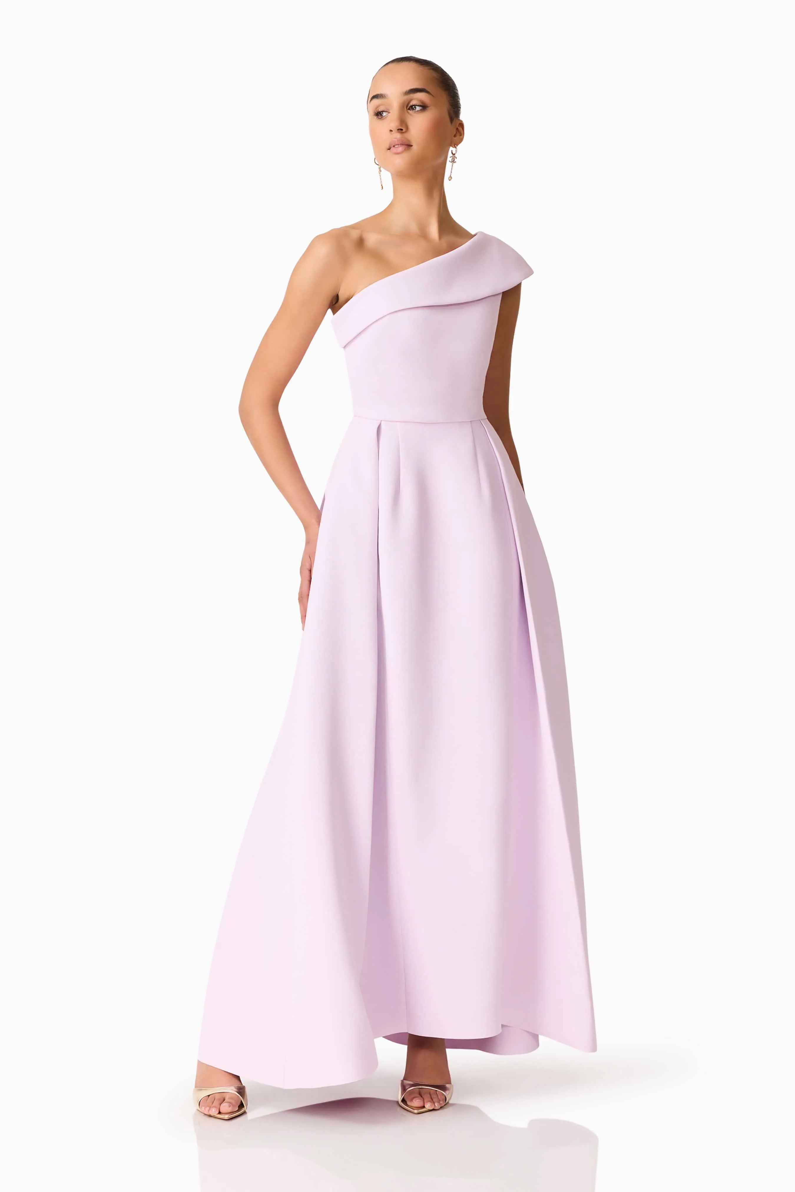 Saphine One Shoulder Maxi Dress in Pink