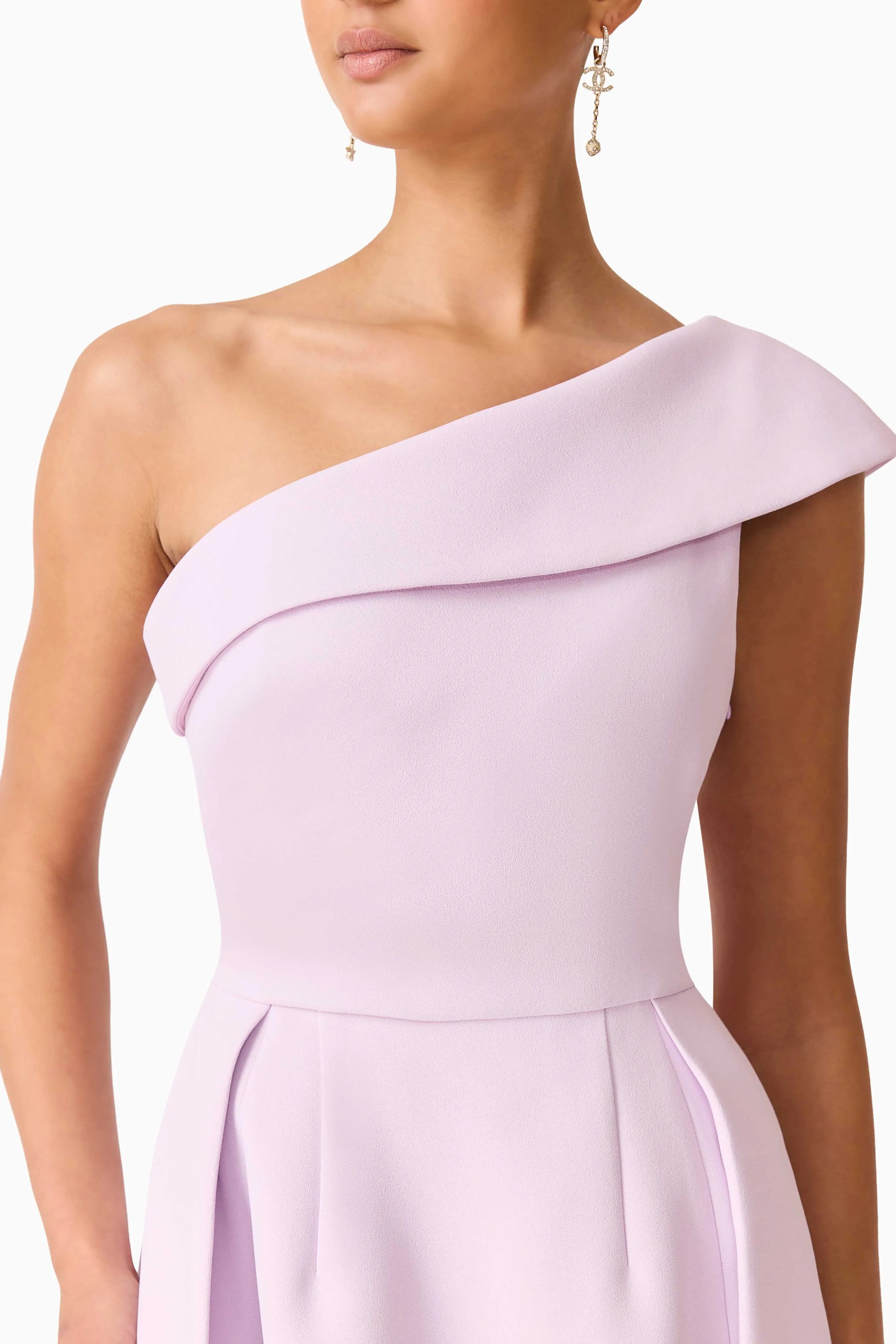 Saphine One Shoulder Maxi Dress in Pink