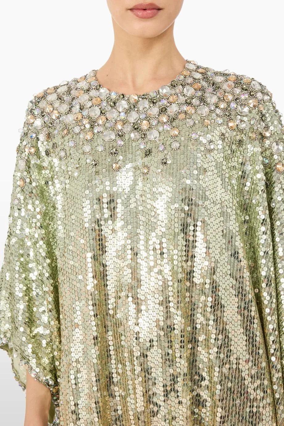 Fontaine Embellished Evening Dress in Green