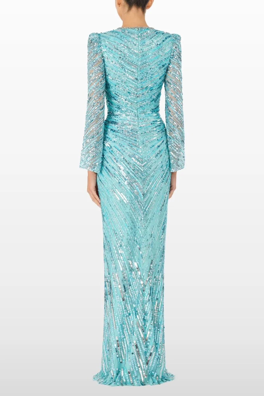 Darcy Embellished Evening Dress in Blue