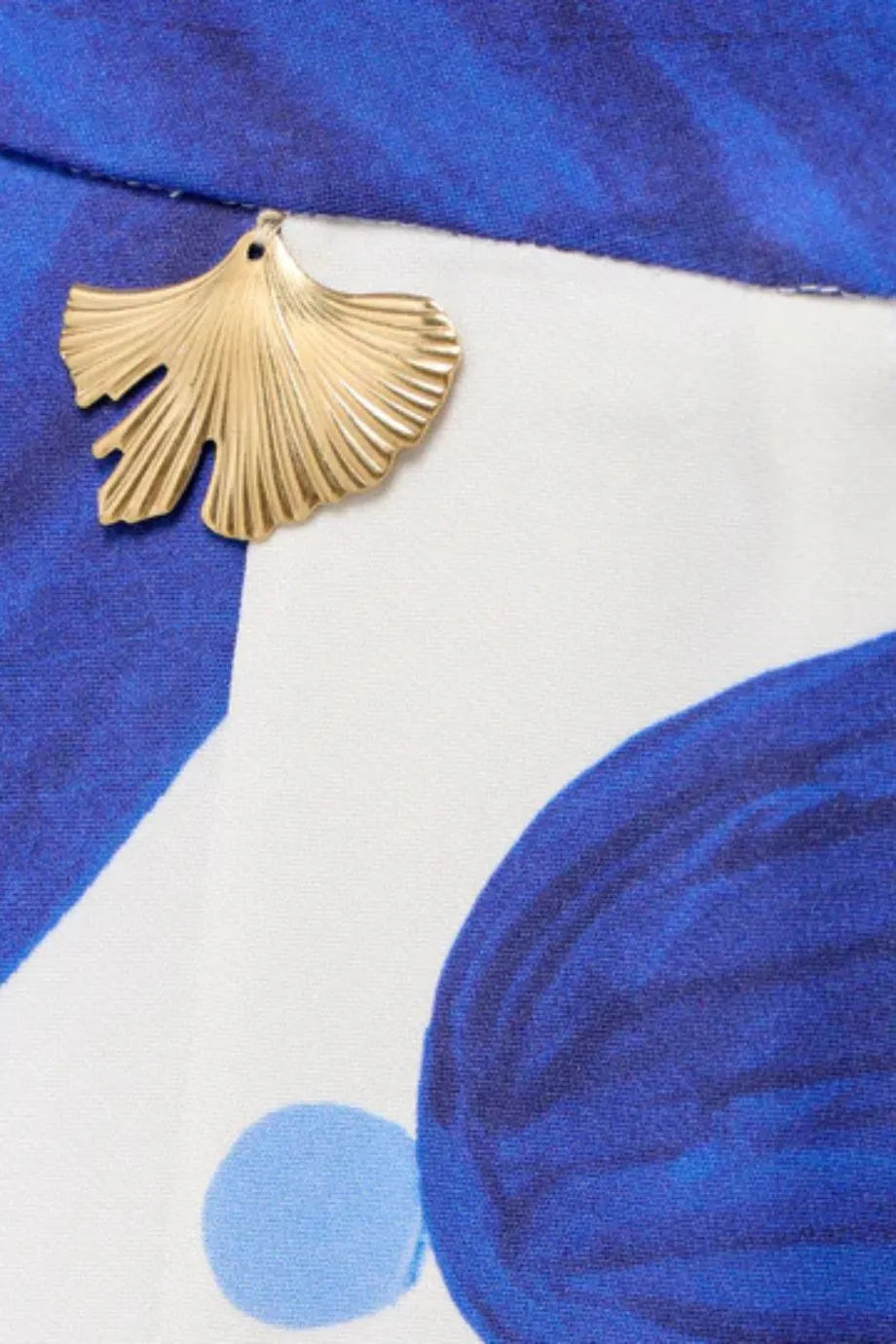 Theano Sabra Silk Wide Legged Trousers in Blue and White