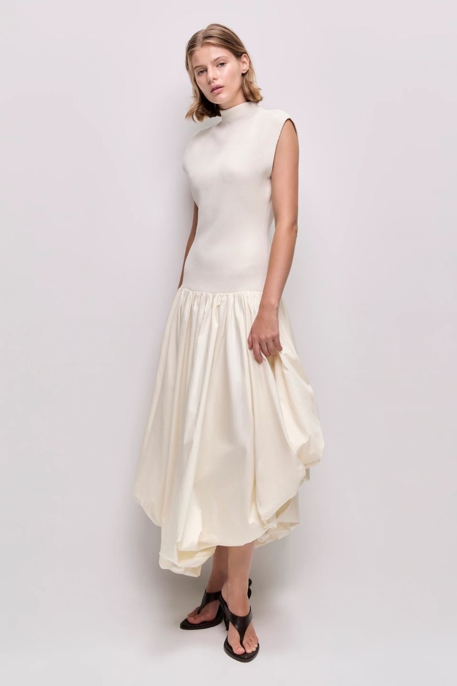 Venetia Knit Midi Dress in White