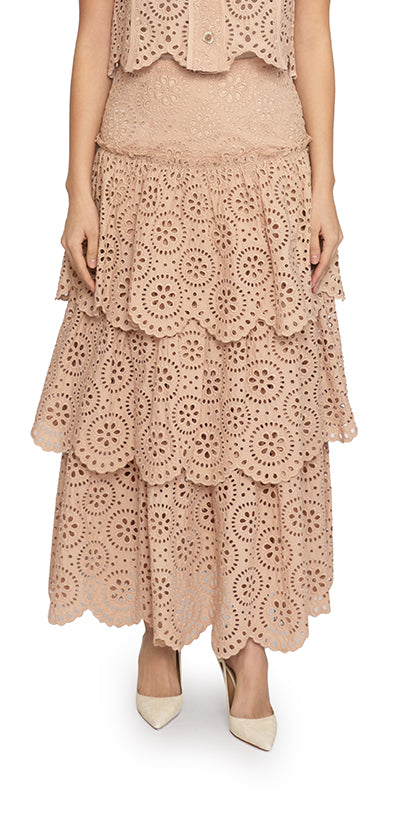 Salita Tiered Broderie Skirt