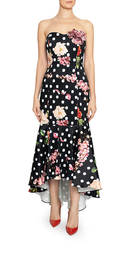 Strapless Polka Dot Dress