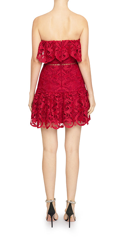 Strapless Lace Short Dress