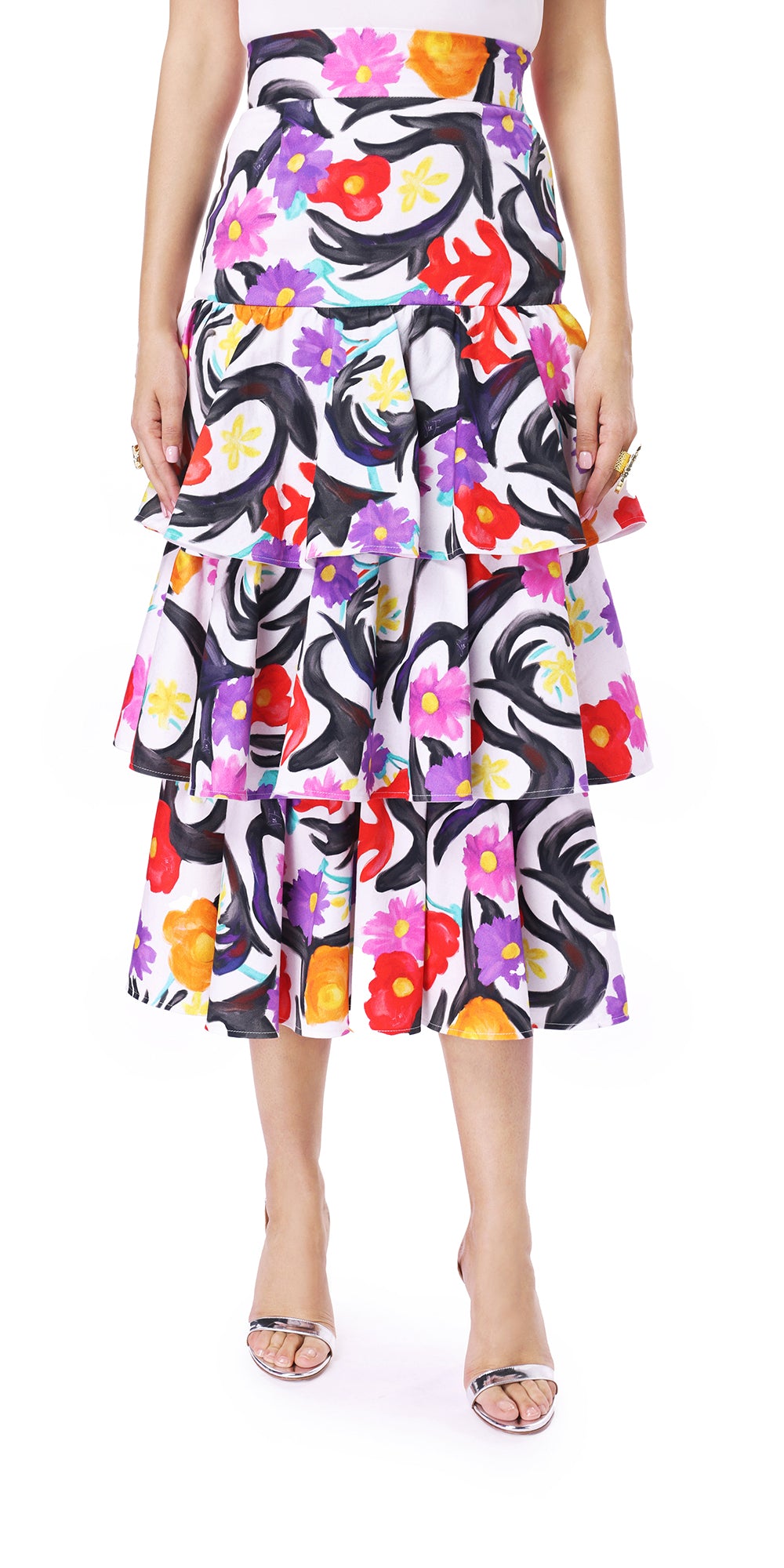 Tiered Midi Skirt