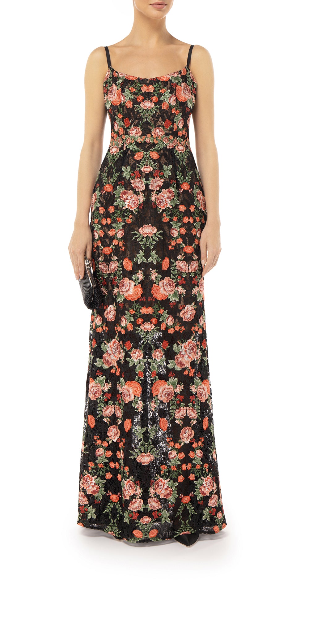 Embroidered Guipure Gown