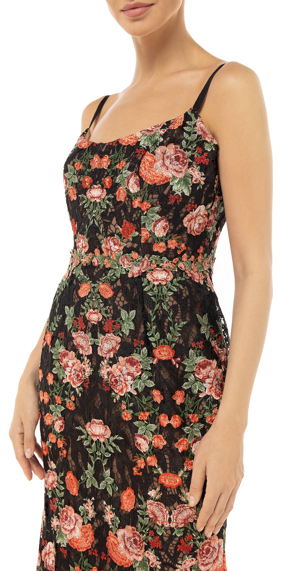 Embroidered Guipure Gown