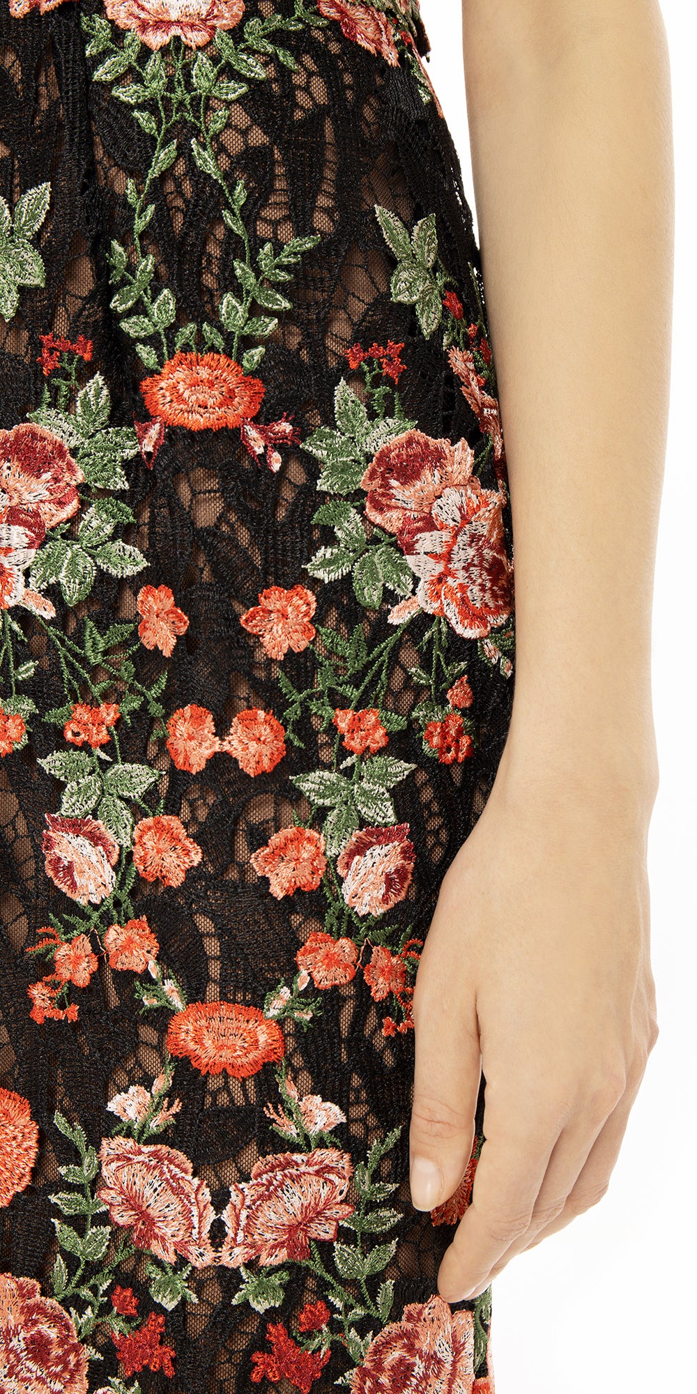 Embroidered Guipure Gown