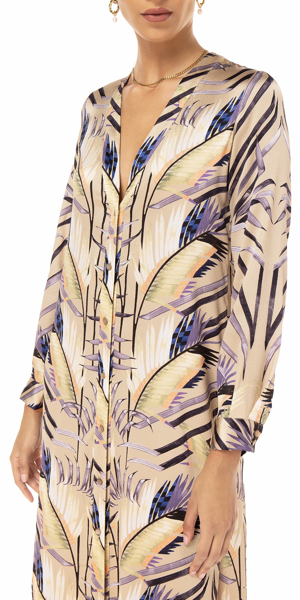 Palmae Print Coat