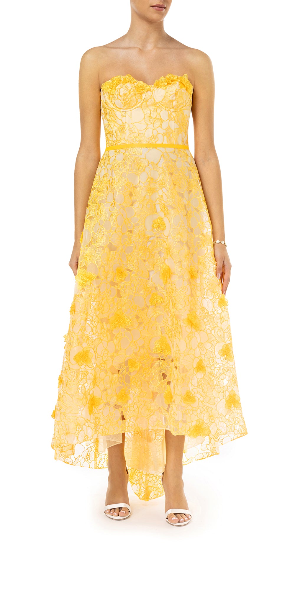 Strapless Embroidered Gown