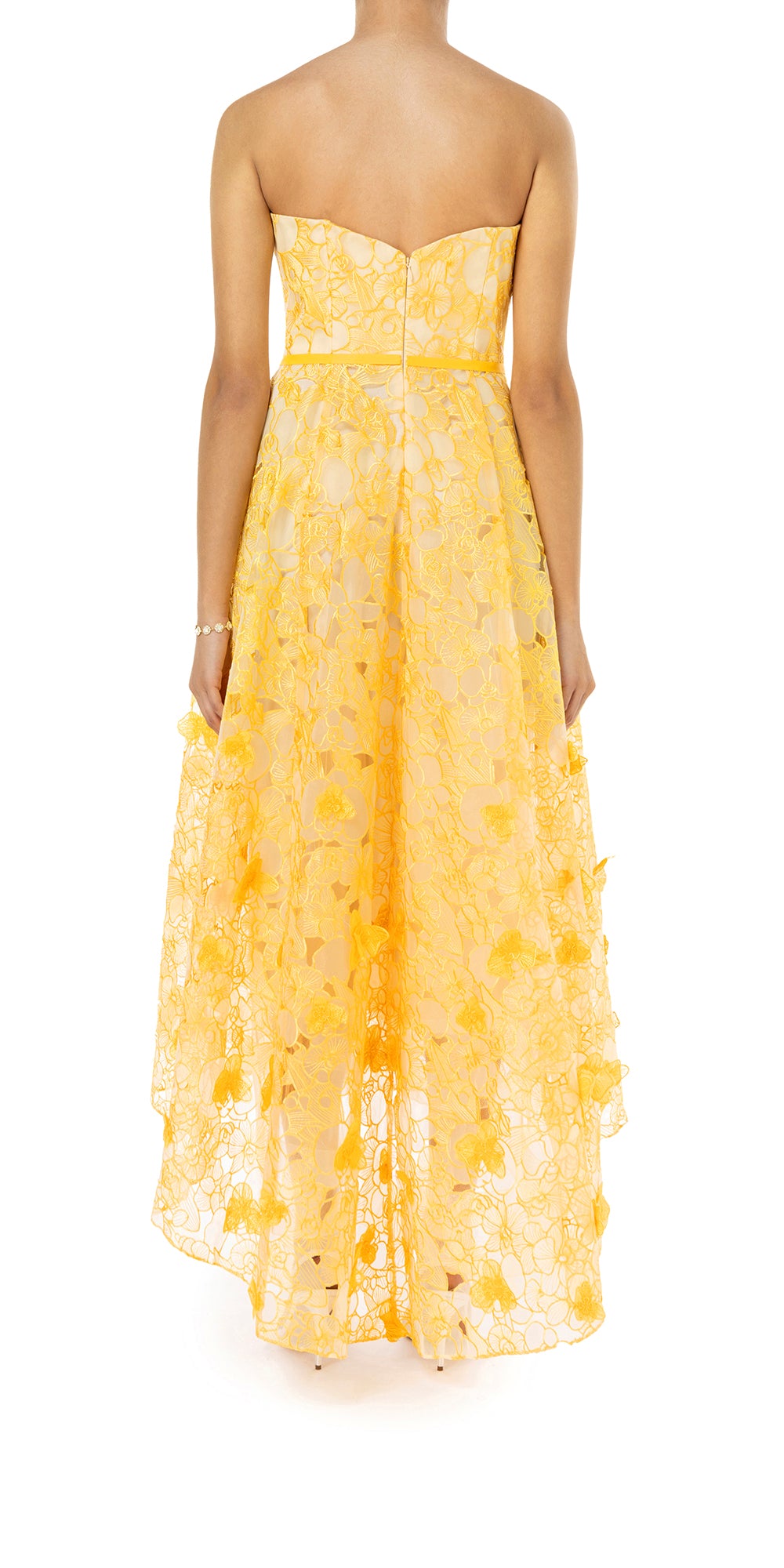 Strapless Embroidered Gown