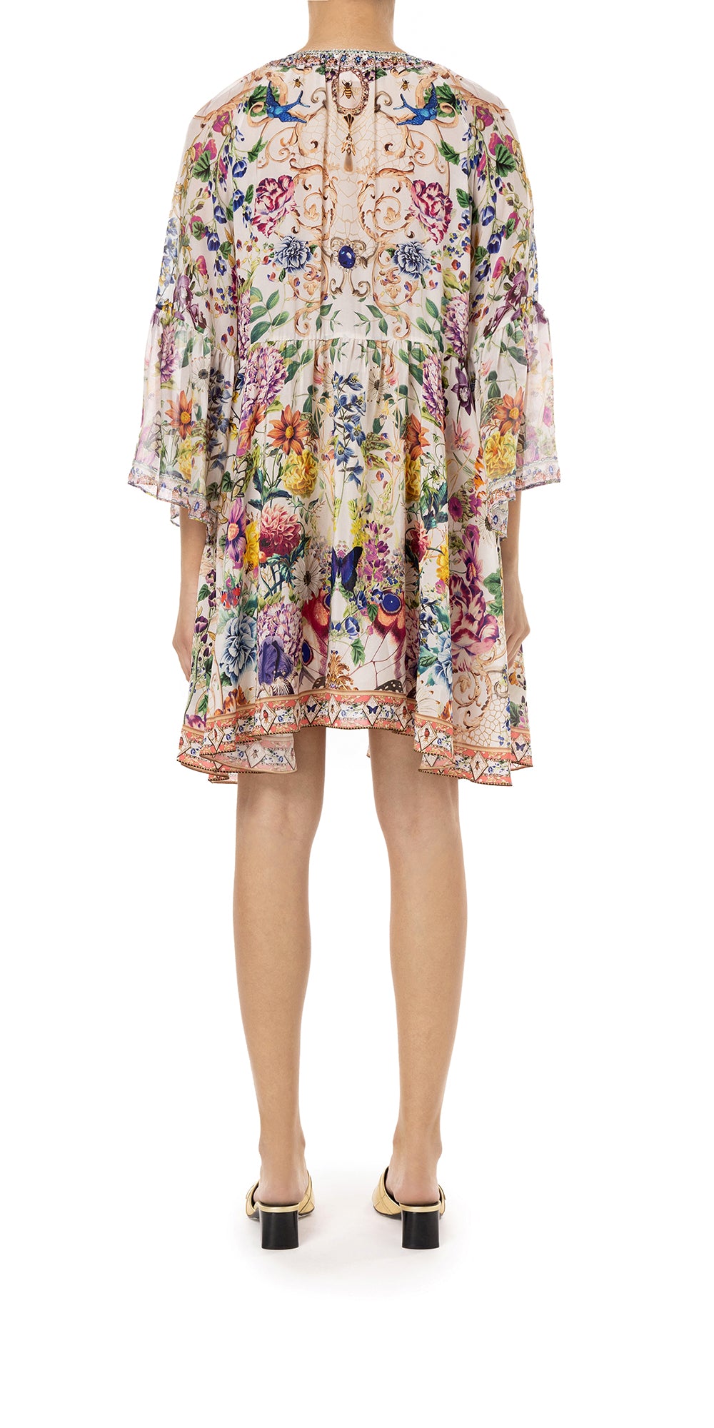 A Line Ruffle Sleeve Dress